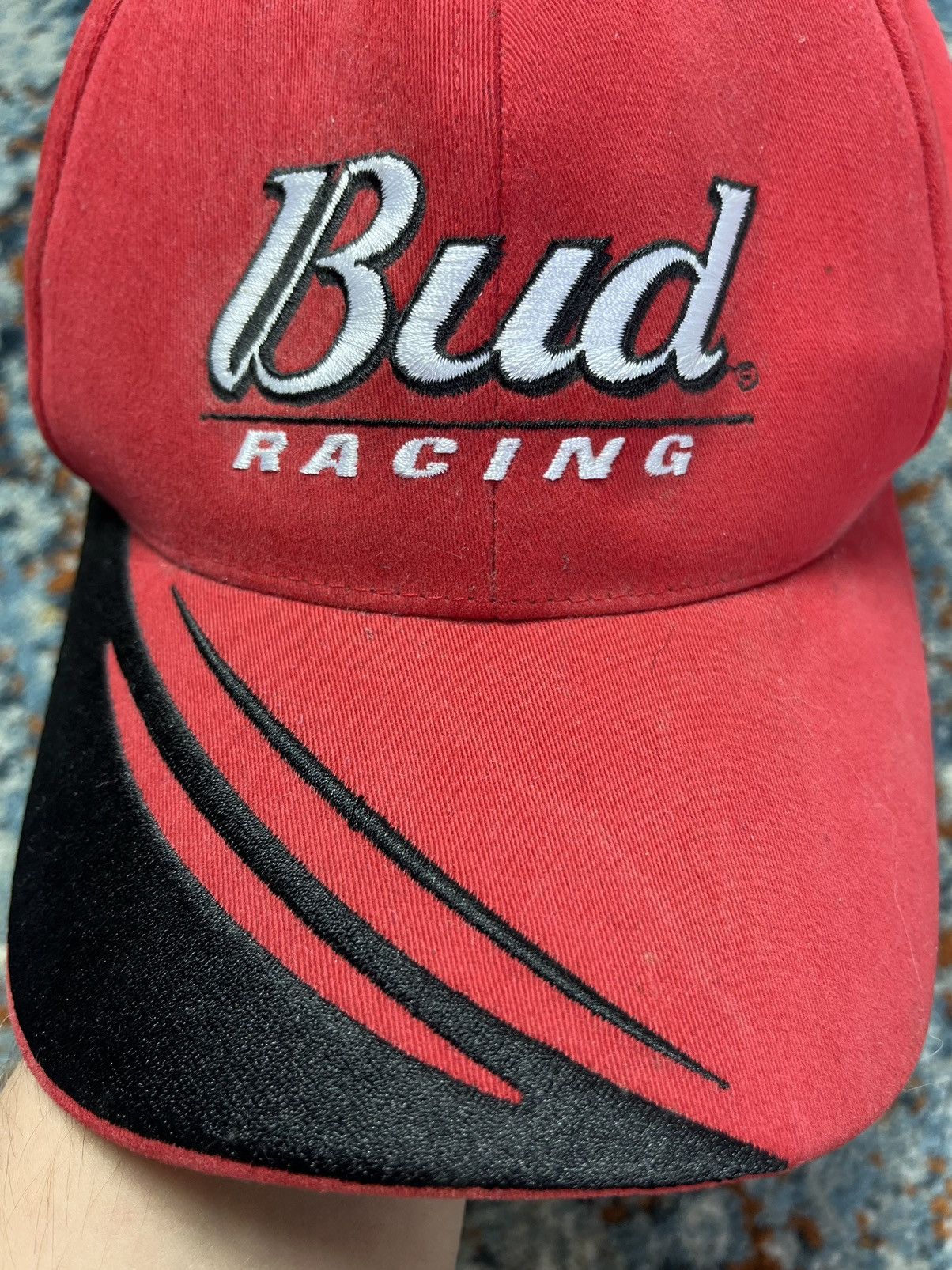 Budweiser × NASCAR × Vintage Vintage 00s Bud racing NASCAR velvet Budweiser hat cap Size ONE SIZE - 4 Thumbnail