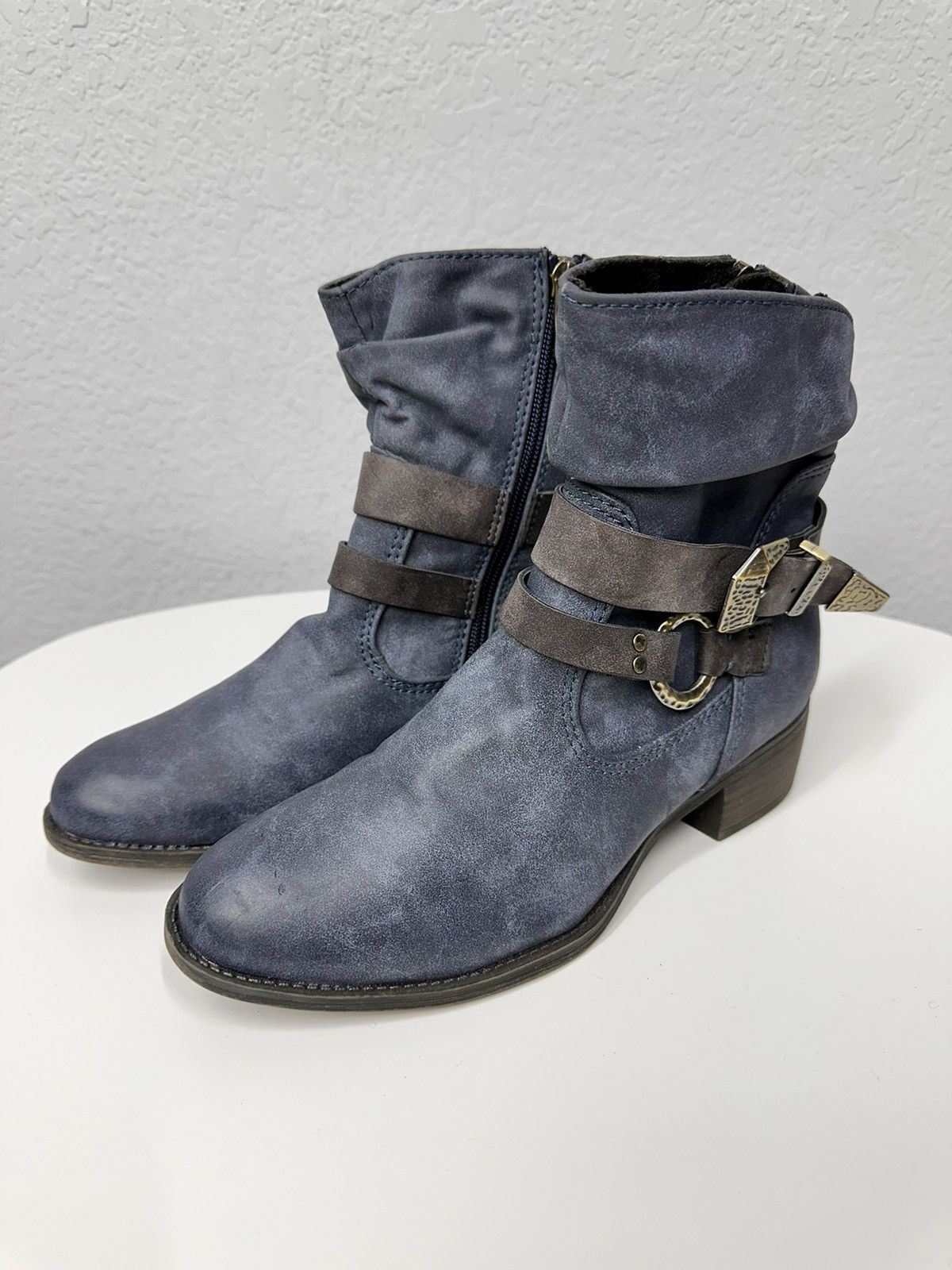 A.S.98 Rare Blue Leather Ankle Boots A.S. 98 Guidi Kapital Japan Size US 7 / EU 40 - 5 Thumbnail