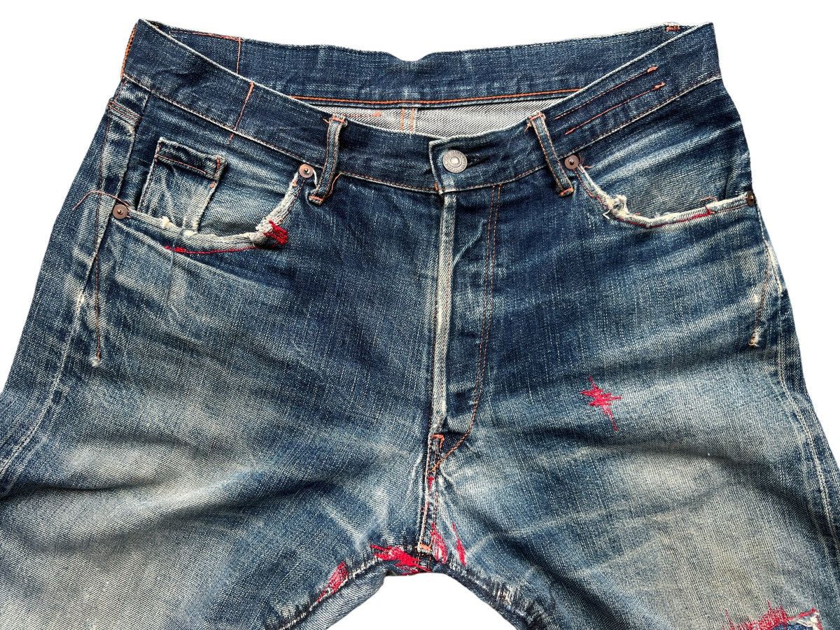 Vintage Hiroshi Kato Selvedge Distressed Sashiko Denim Jeans 32x32 Size US 32 / EU 48 - 9 Thumbnail