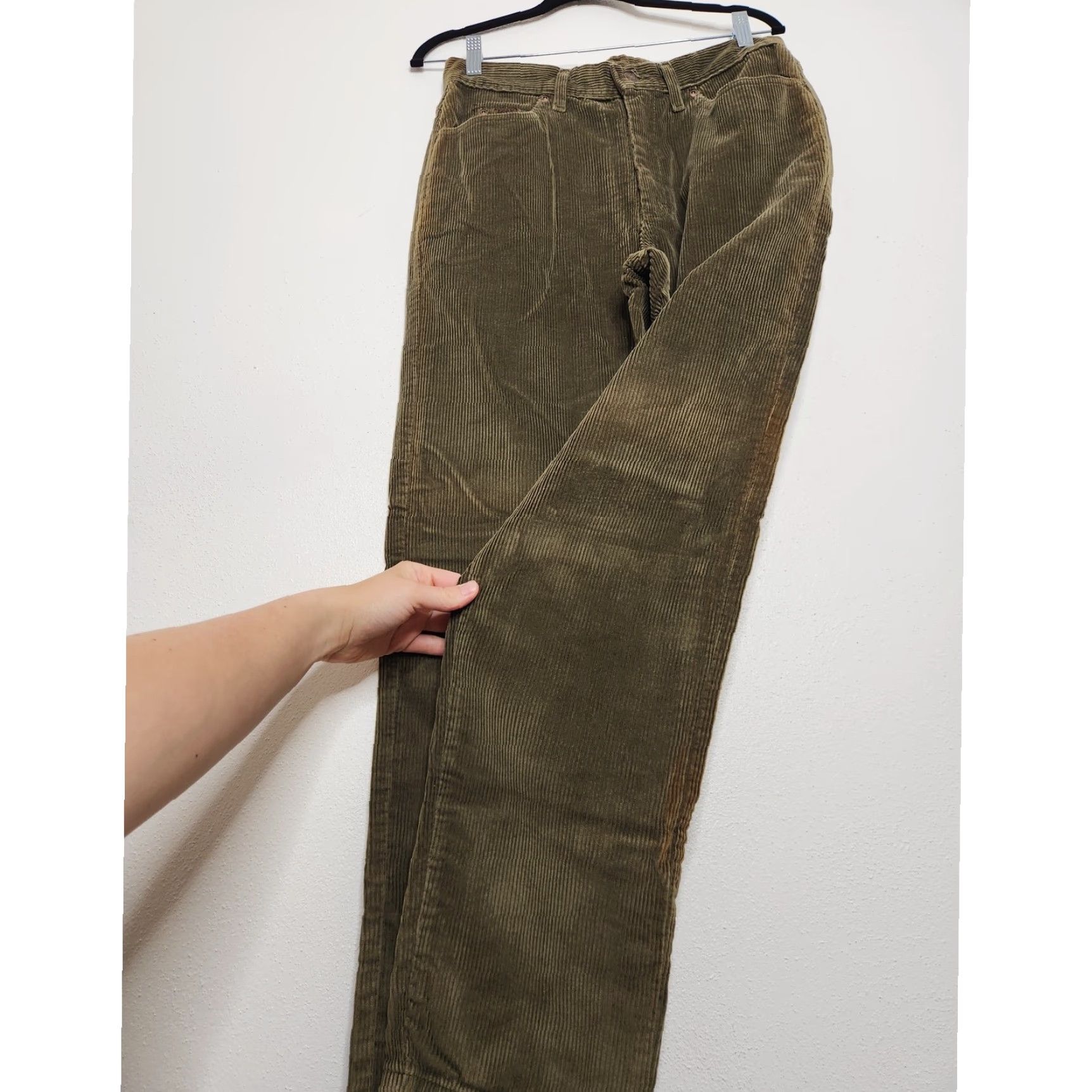 Lee VINTAGE Lee Corduroy Green Nature Earth Grunge Pants Bottoms 33x32 Men's Regular 31 Inseam Corduroy 90s Vintage Grunge Lee Pants Size US 33 - 4 Thumbnail
