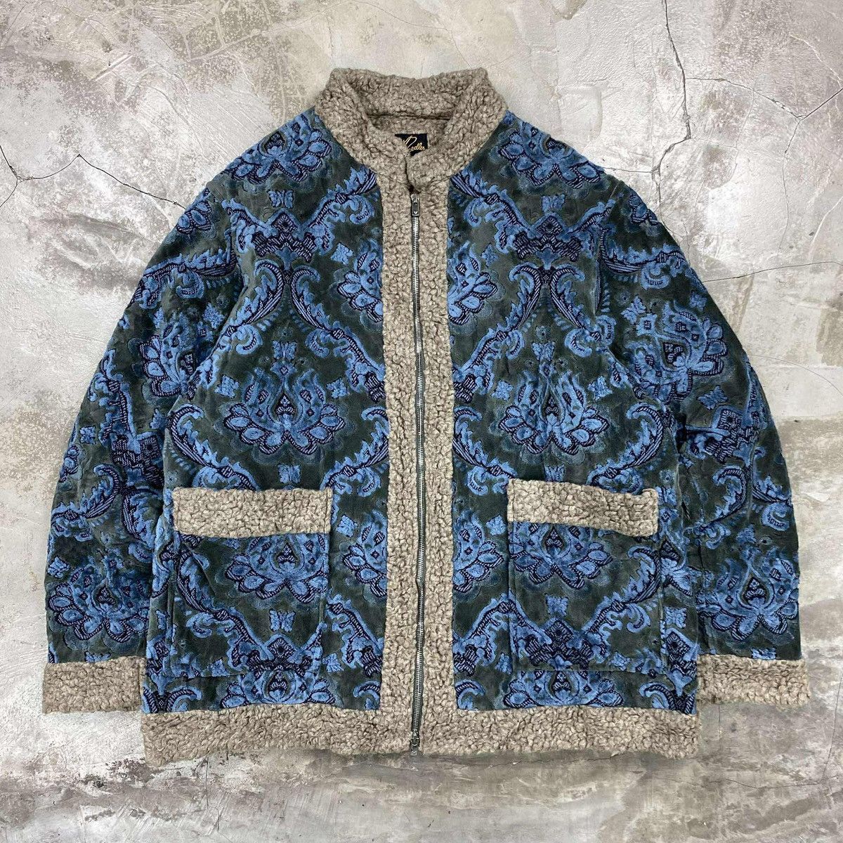 Needles Needles - DAMASK VELVET JQ. ZIPPED TIBETAN Jacket | Grailed