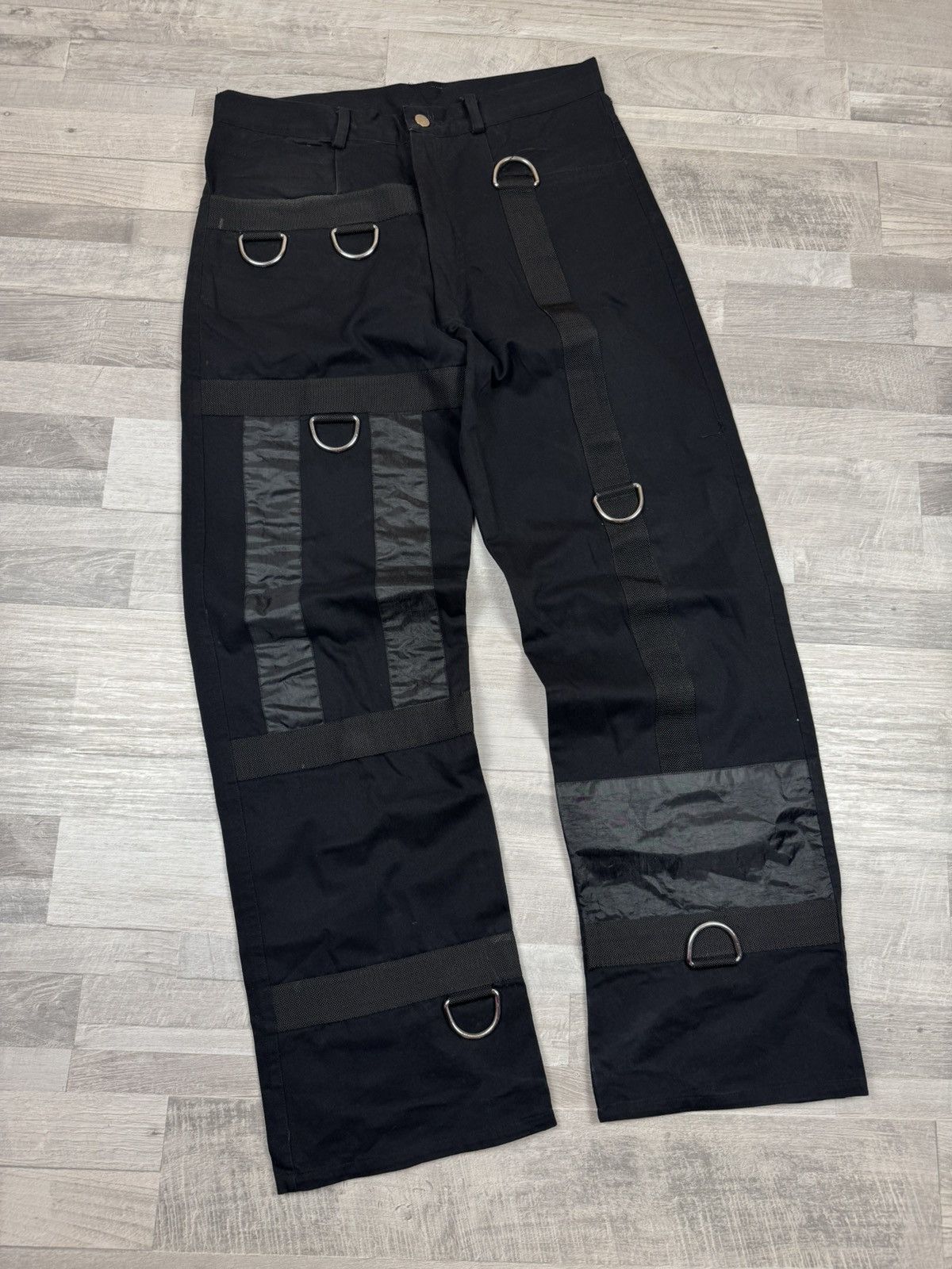 Japanese Brand Vintage Crazy Y2K Avant Garde Baggy Bandage Gothic Pants L Size US 34 / EU 50 - 1 Thumbnail