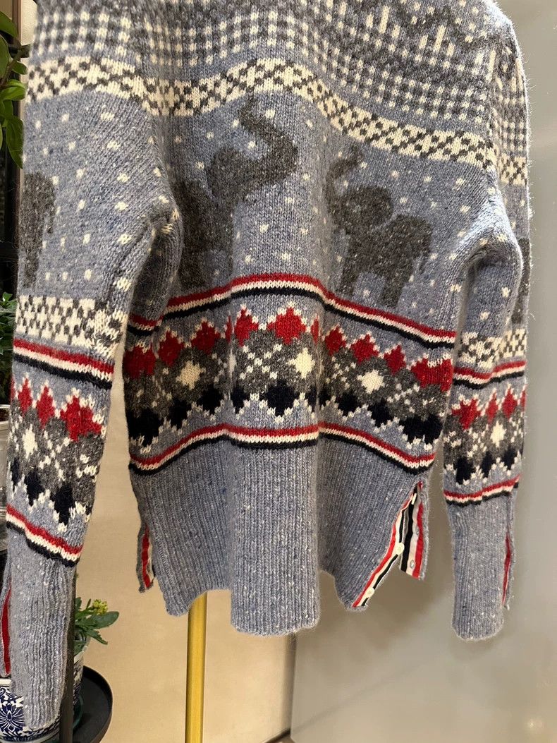Thom Browne Thom Browne Elephant pattern diamond haze blue pullover s Size XS / US 0-2 / IT 36-38 - 9 Thumbnail