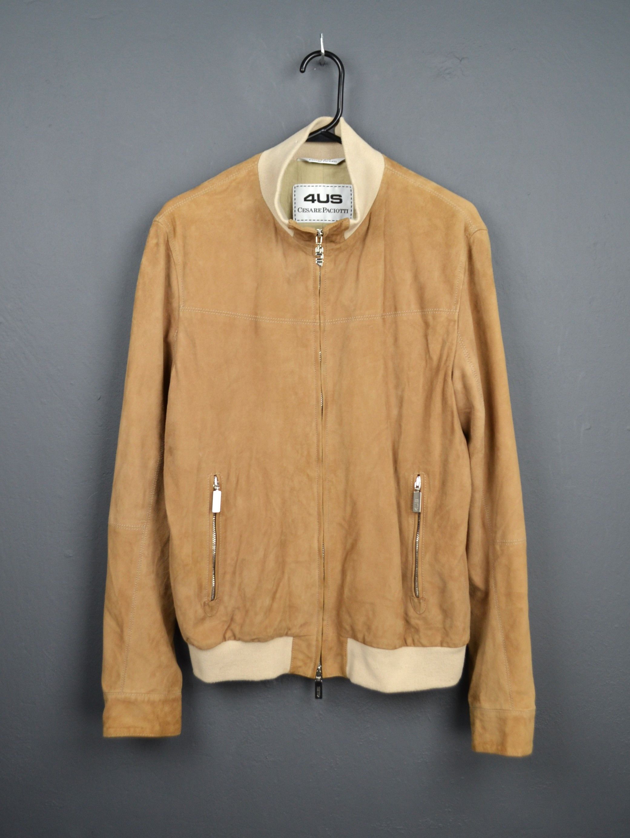 Paciotti Cesare Paciotti 4US Suede Leather Bomber Jacket 50 M Sabbia Size US M / EU 48-50 / 2 - 1 Thumbnail