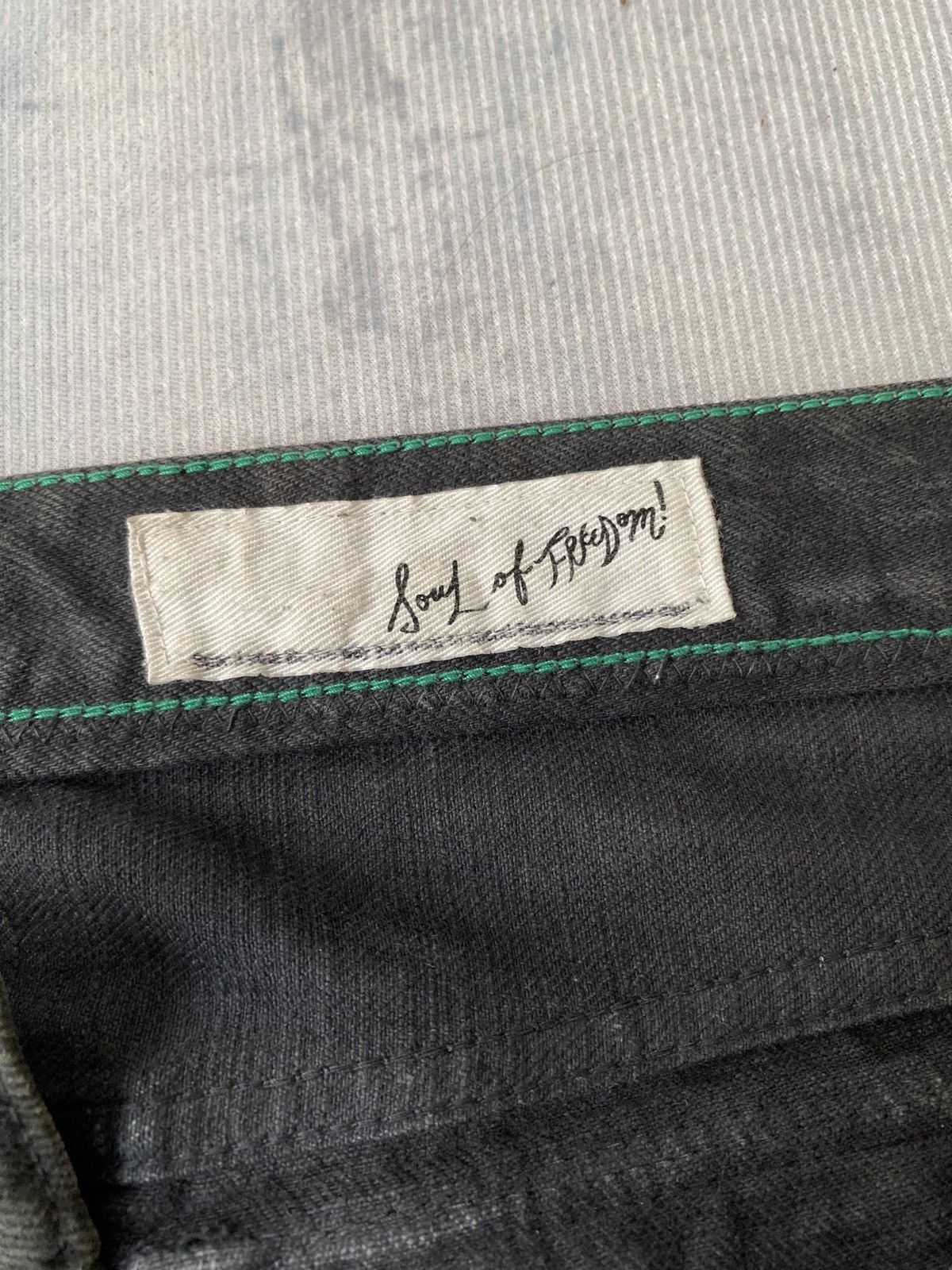 If Six Was Nine Flared Baggy Soul Of Freedom Waxed Denim Size US 33 - 17 Thumbnail