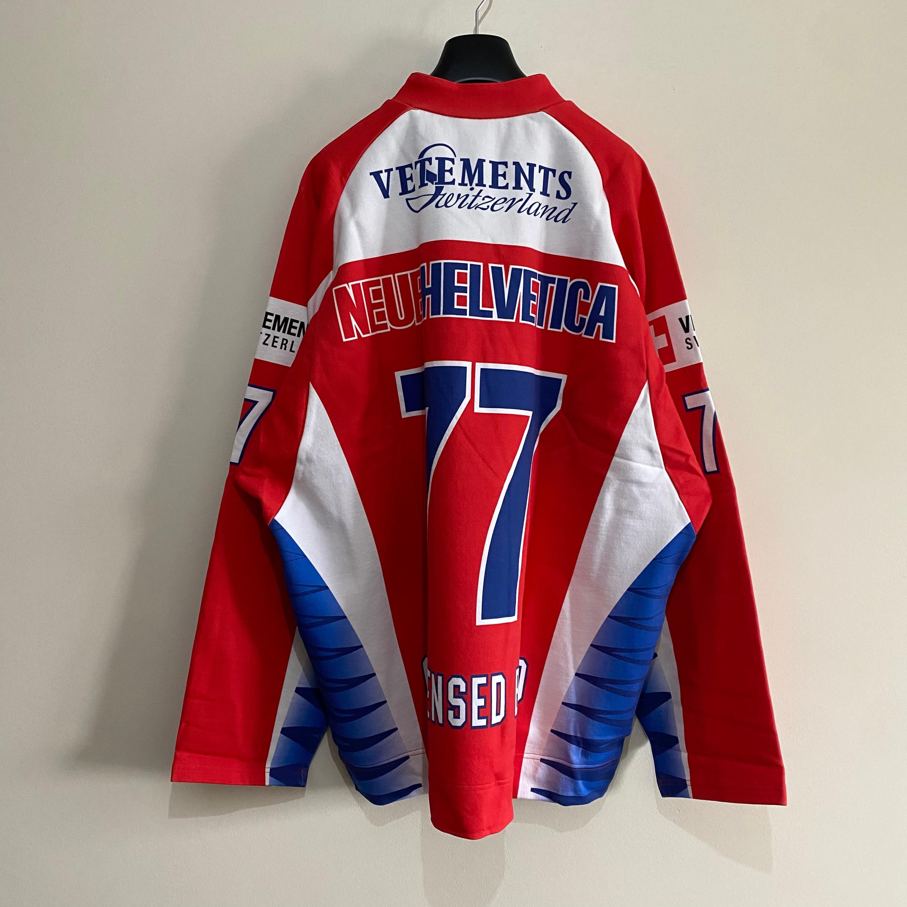 Vetements Red Helvetica Racing Logo Oversized Hockey Jersey Size XS / US 0-2 / IT 36-38 - 10 Thumbnail