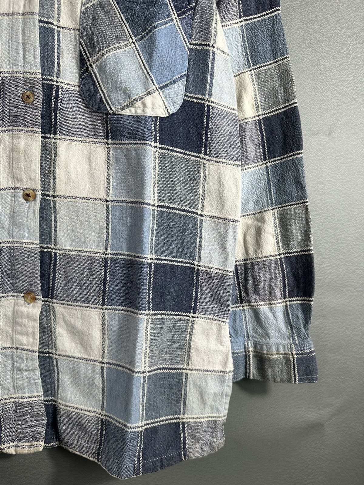 Beauty Beast 2000s PATCHWORK KAPITAL JUNYA ISSEY YOHJI STYLE SHIRT BUTTON Size US L / EU 52-54 / 3 - 8 Thumbnail