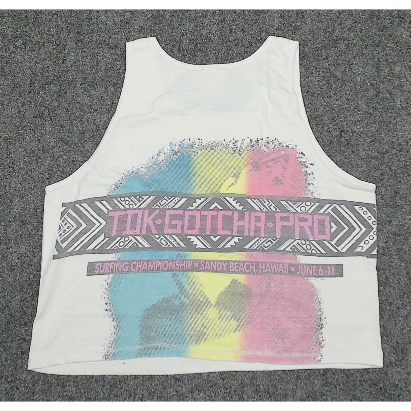 Vintage Gotcha x Vintage | 1989 TDK Pro Surfing Hawaii Boxy Crop Top Size XL / US 12-14 / IT 48-50 - 4 Thumbnail