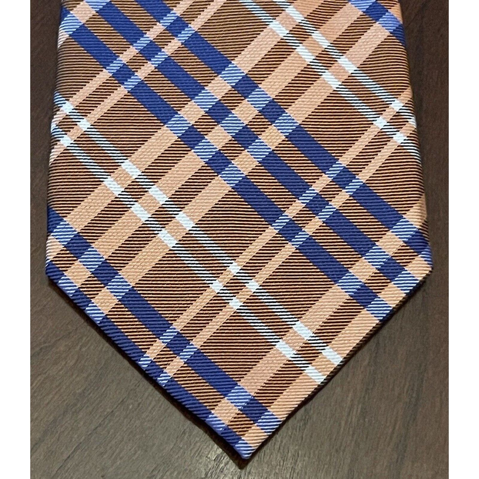 Chaps Chaps Orange Blue Hand Made 100% Silk Made In China Size ONE SIZE - 1 Thumbnail