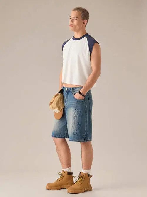 Japanese Brand FASHION Vintage RETRO washed jorts shorts Size US 35 - 3 Thumbnail