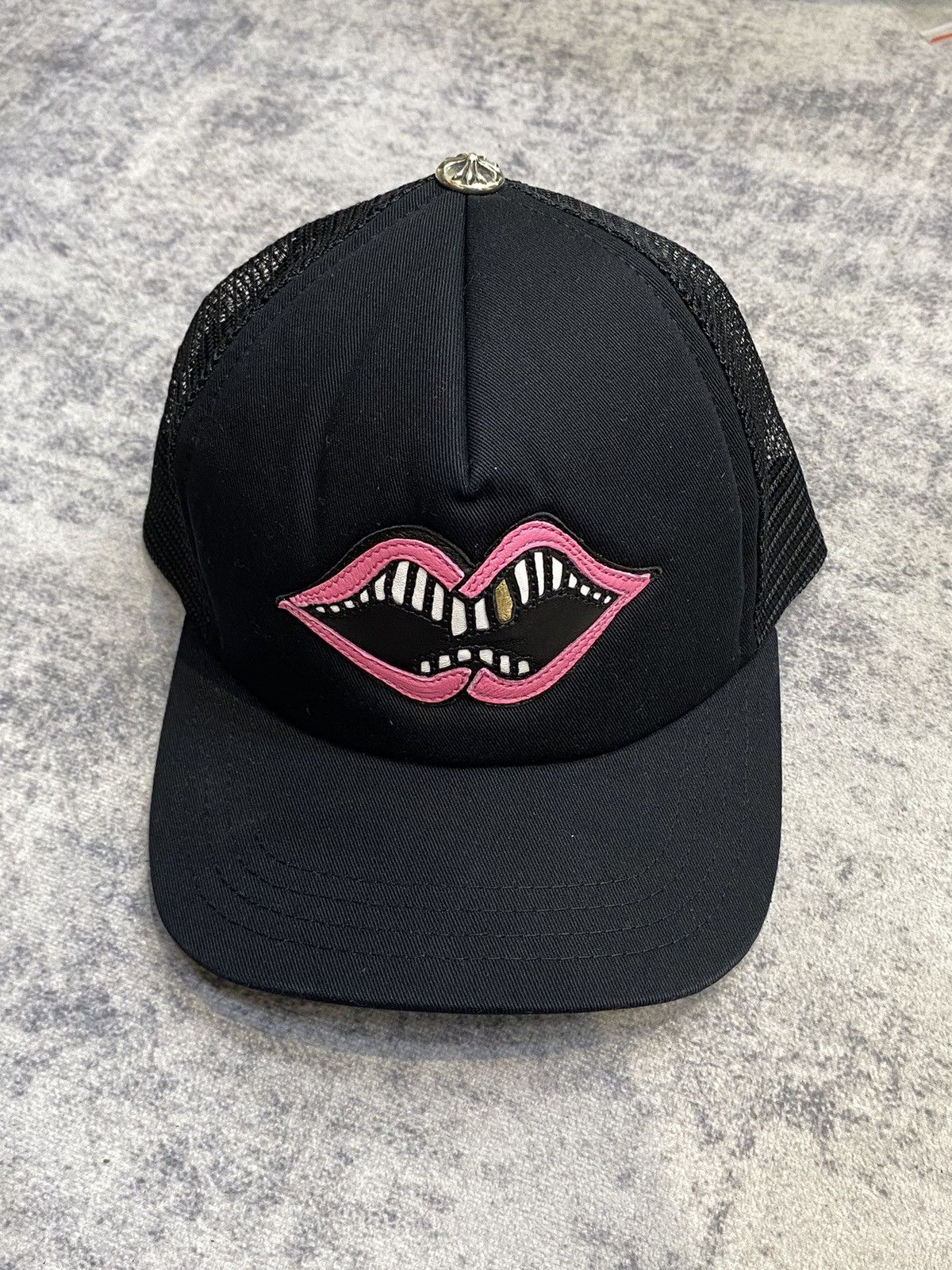 Chrome Hearts Chrome Hearts Matty Boy leather chomper lips trucker hat Size ONE SIZE - 1 Thumbnail