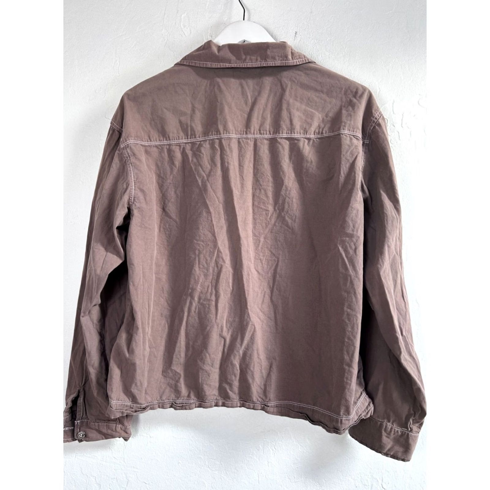 Vintage Fresh Produce Womens Button-Front Brown Jacket Size XXL Cotton Casual Lightweight Size XXL / US 16-18 / IT 52-54 - 3 Thumbnail