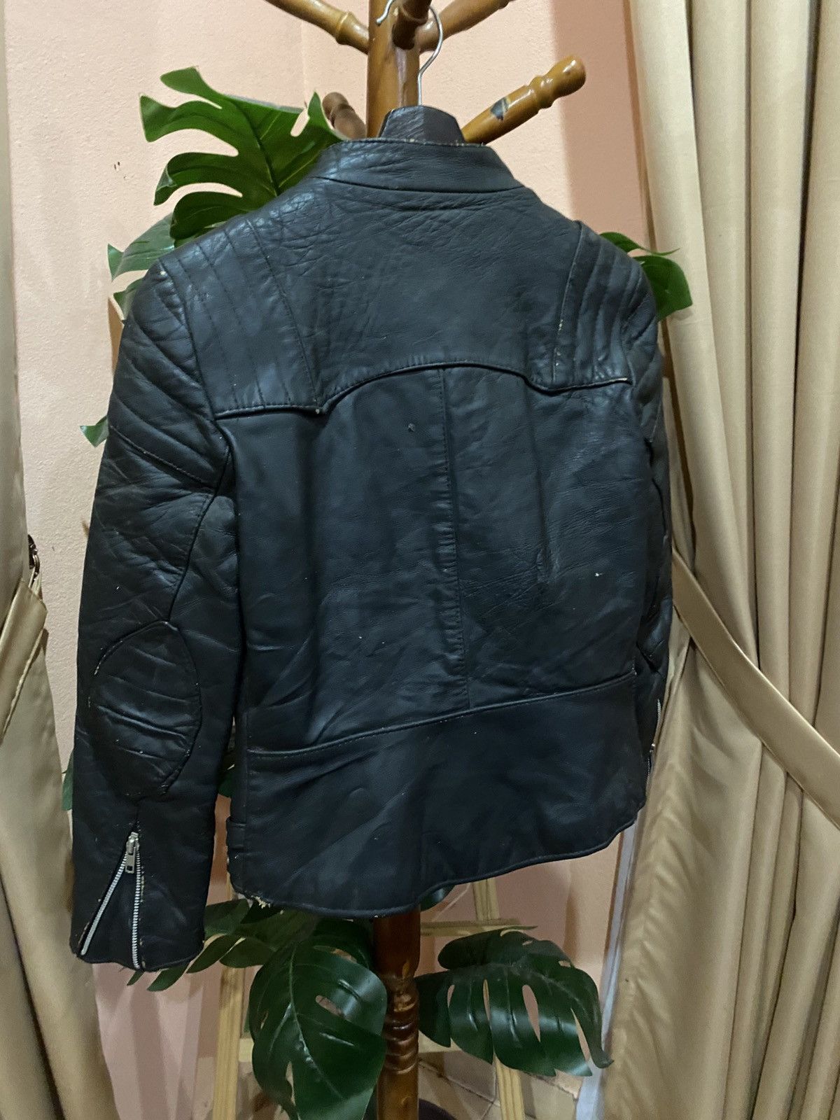 Other Vintage Black Leather Biker Jacket Made England Real Leather Size US S / EU 44-46 / 1 - 12 Thumbnail