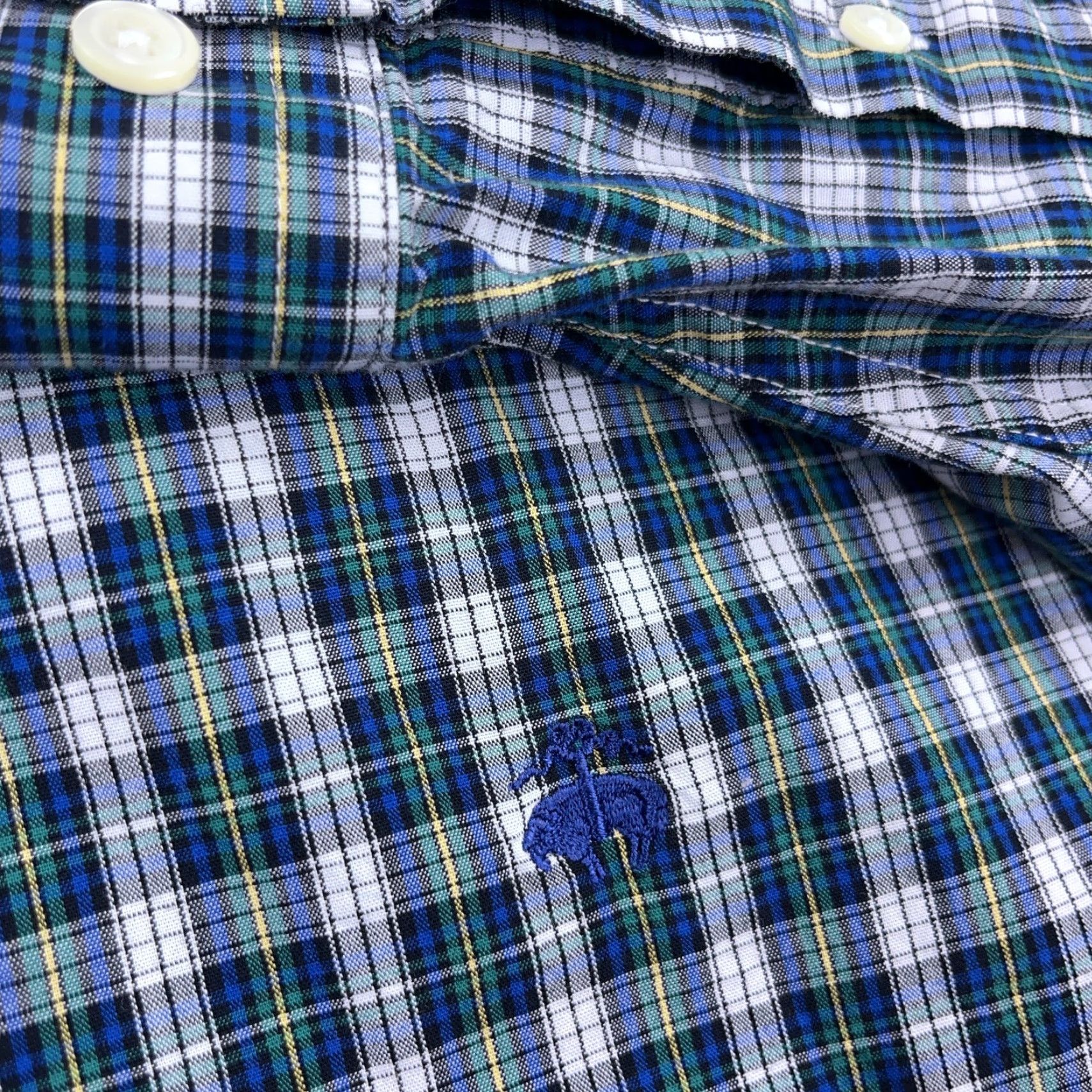 Brooks Brothers Brooks Brothers Button-Up Shirt Men Large Blue Green Plaid Pocket Logo 346 Button-Front 346 Brooks Brothers 346 Colorful Preppy Modern Casual Business Size US L / EU 52-54 / 3 - 4 Thumbnail
