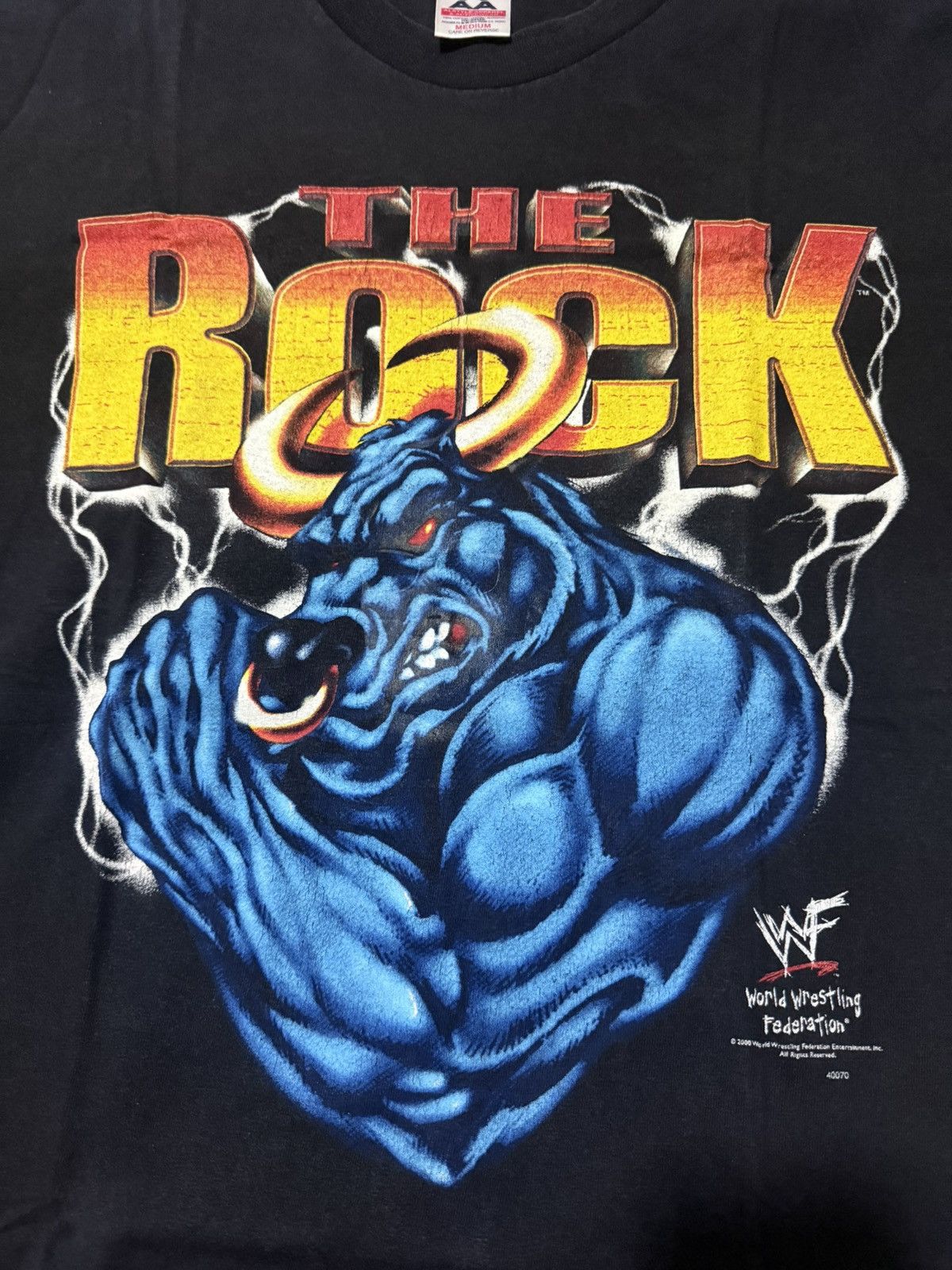 Vintage VINTAGE 00s WWF The Rock Brahma Bull T Shirt Y2K Size US M / EU 48-50 / 2 - 4 Thumbnail