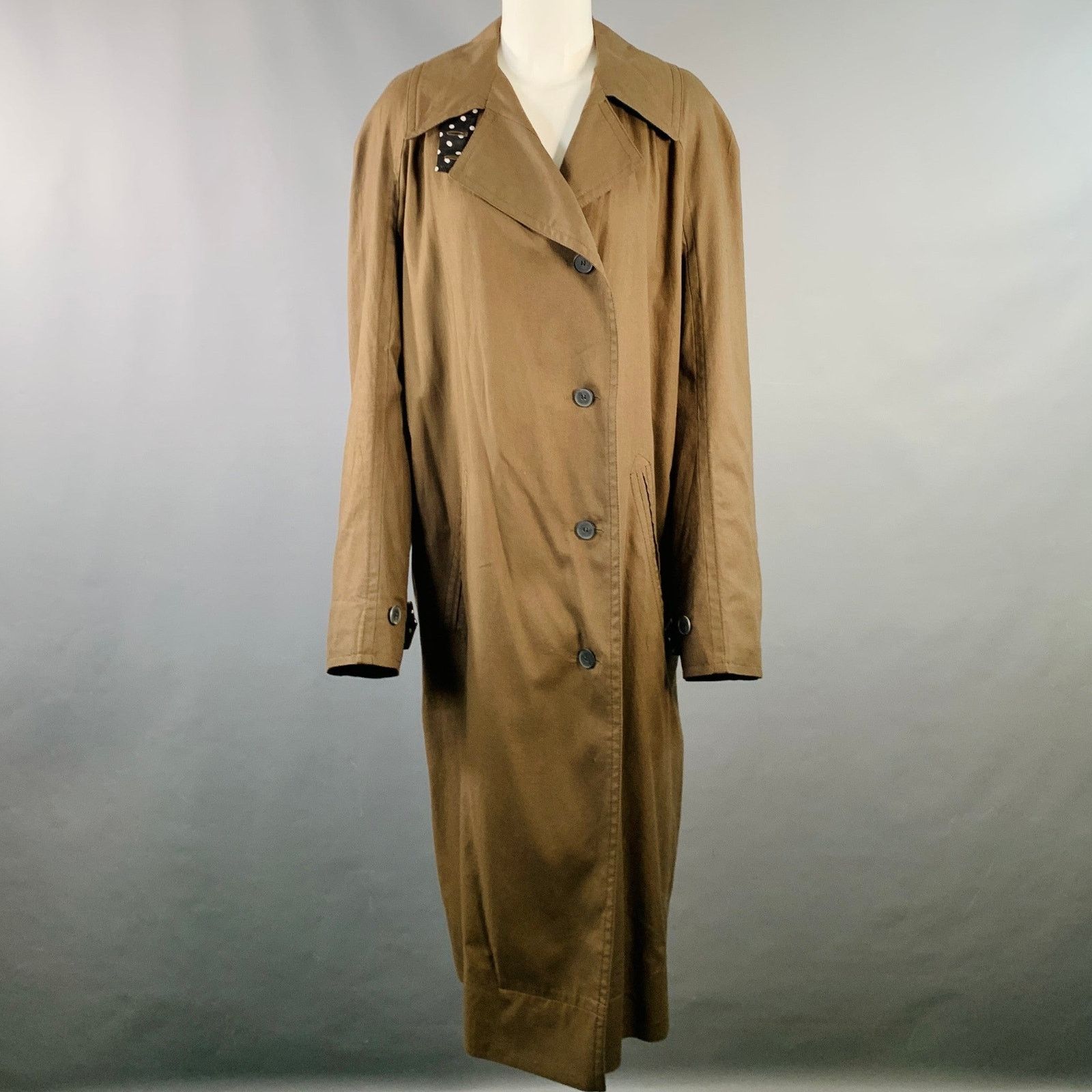 Haider Ackermann HAIDER ACKERMANN Olive Black White Cotton Raglan Sleeve Coat Size S / US 4 / IT 40 - 1 Thumbnail