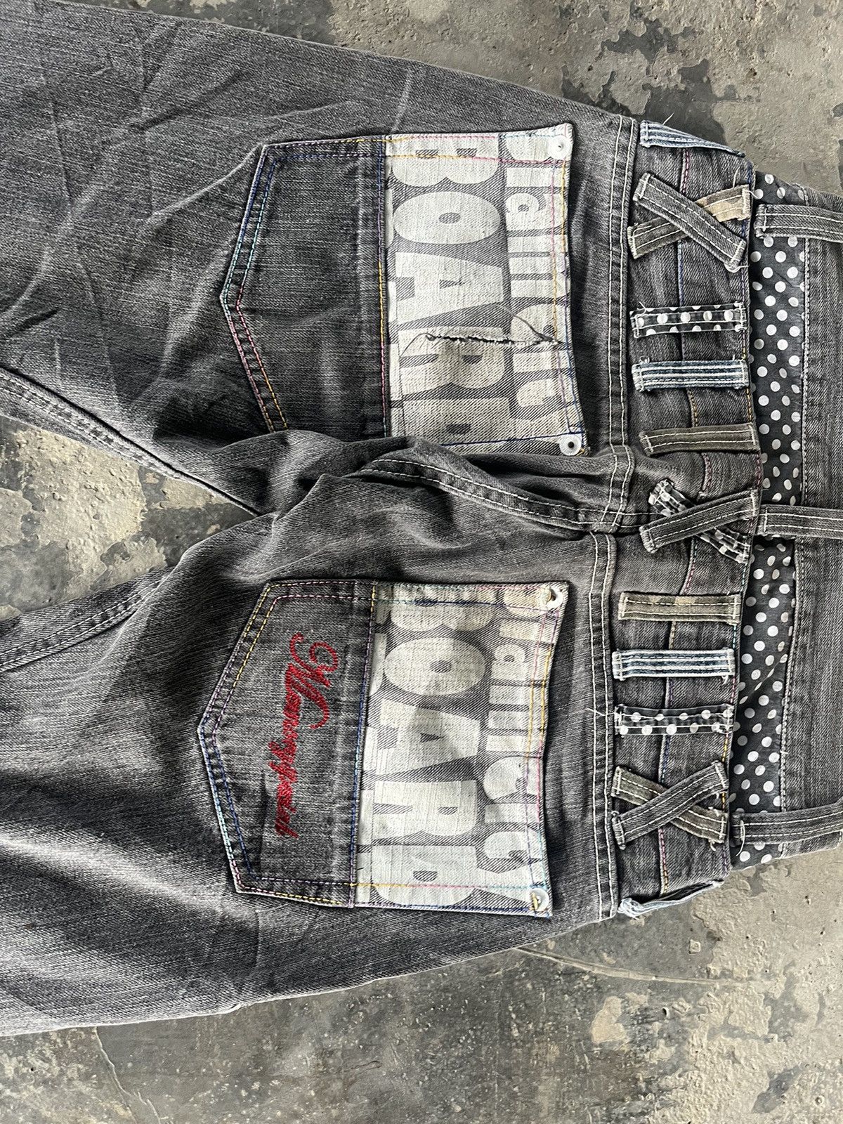 If Six Was Nine × Japanese Brand × Vintage Doublewaist Crazy Denim Size US 29 - 18 Thumbnail