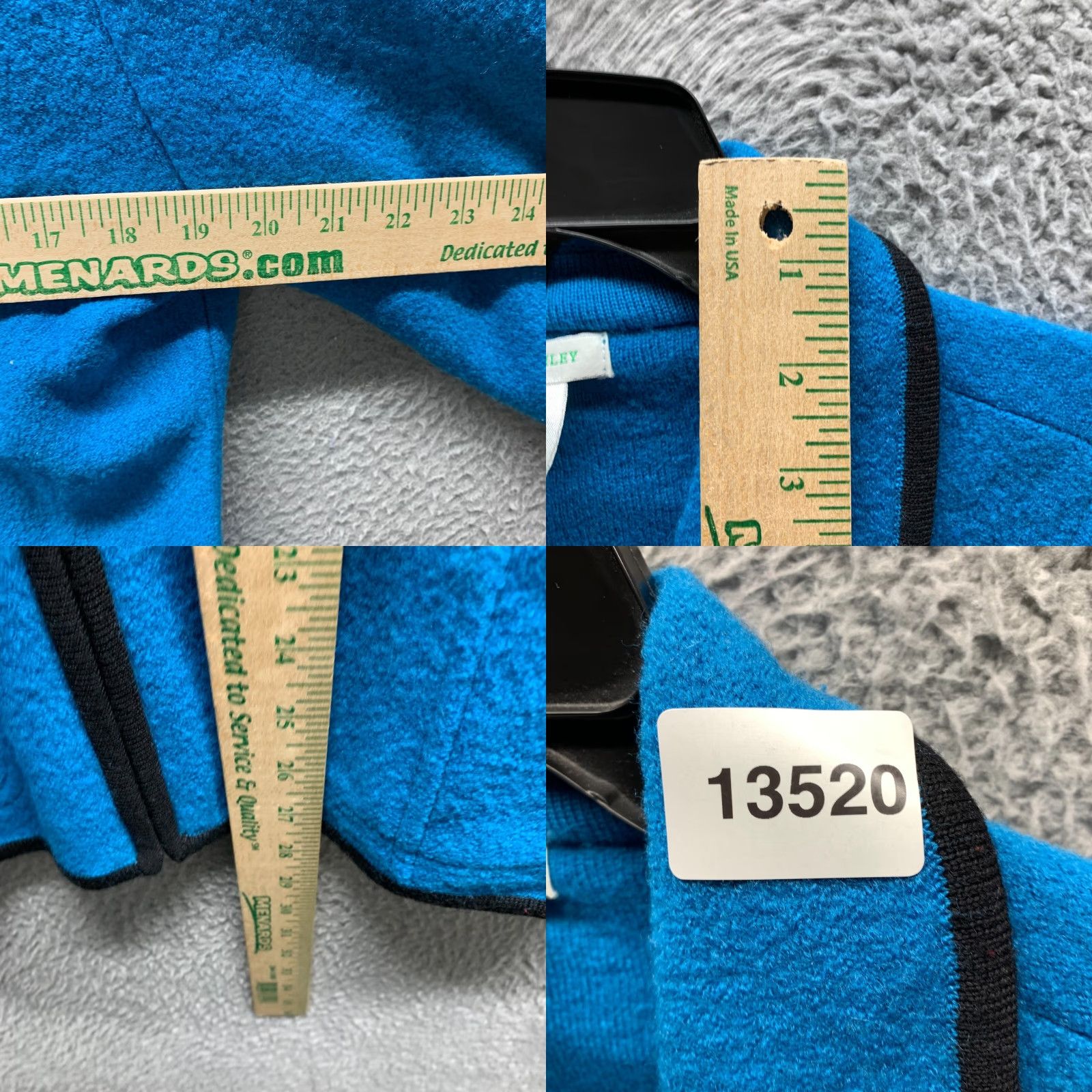Laura Ashley VINTAGE Laura Ashley Sweater Womens Medium Blue 90s Full Zip Wool Knit Button Collar - Mens? Womens Size M / US 6-8 / IT 42-44 - 9 Thumbnail