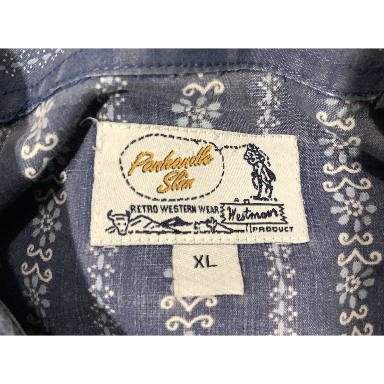 Vintage VINTAGE Panhandle Slim Western Shirt Blue Mens XL Pearl Snap Floral Cowboy Long Sleeve Size US XL / EU 56 / 4 - 5 Thumbnail