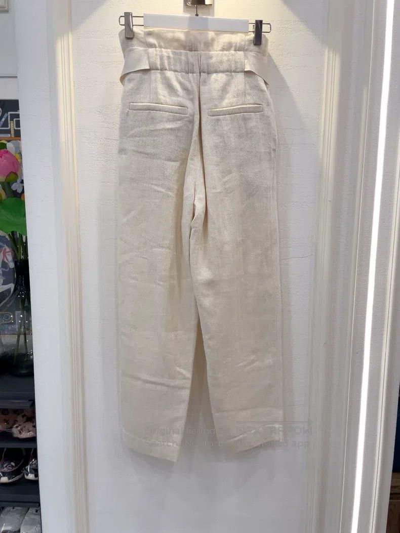 Brunello Cucinelli Brunello Cucinelli White creased belt casual pants Size 25" / US 0 / IT 36 - 2 Thumbnail