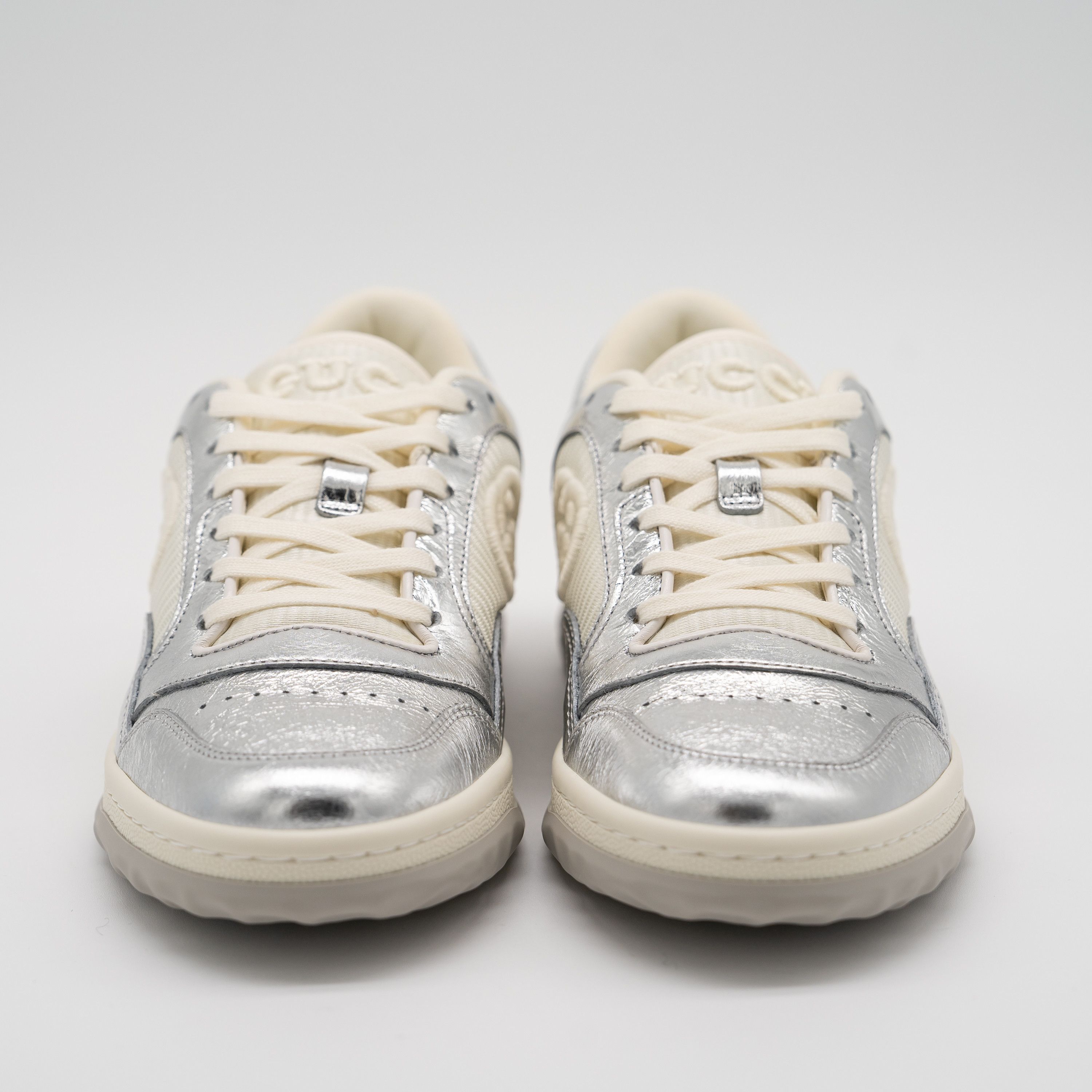 Gucci Gucci MAC80 Sneakers Metallic Silver Grey White GG Size US 6.5 / IT 36.5 - 2 Thumbnail