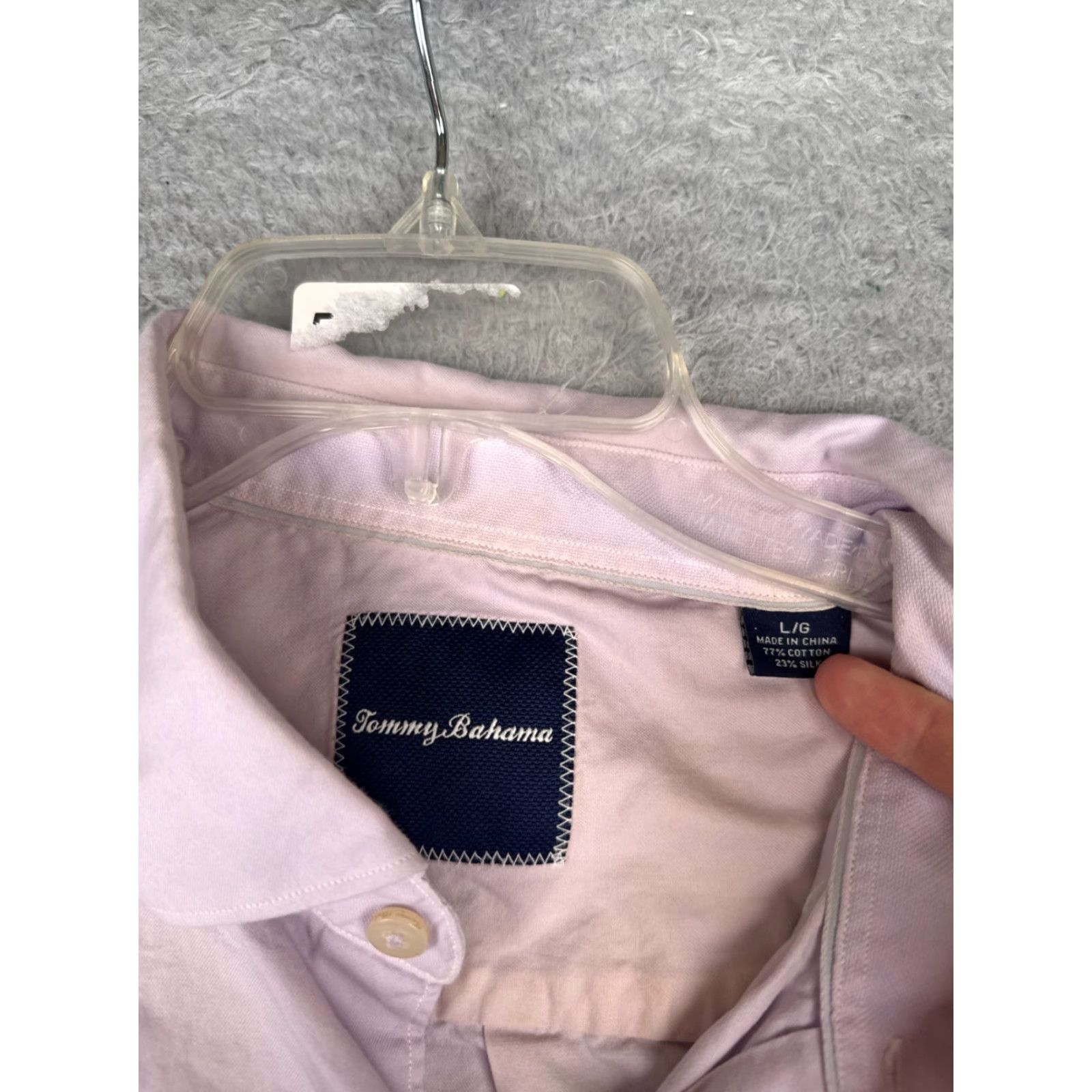 Tommy Bahama Tommy Bahama Shirt Men Large Purple Button Cotton Silk Blend Long Sleeve Casual Resort Hawaii Aloha 40 Chest Mens Size US L / EU 52-54 / 3 - 7 Thumbnail