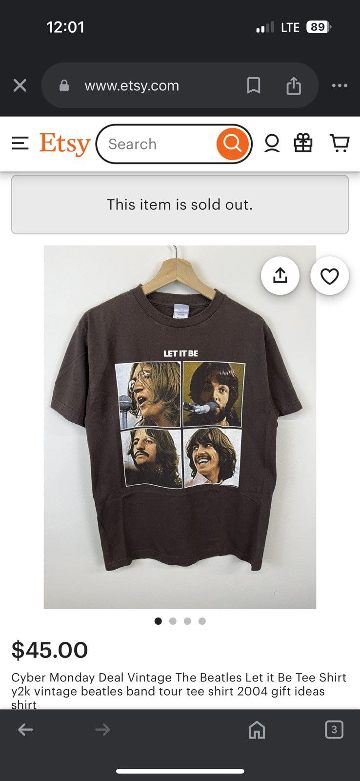 AAA × Band Tees × Vintage Vintage 2004 The Beatles “Let It Be” Rock Band Tee Size L Size US L / EU 52-54 / 3 - 9 Thumbnail