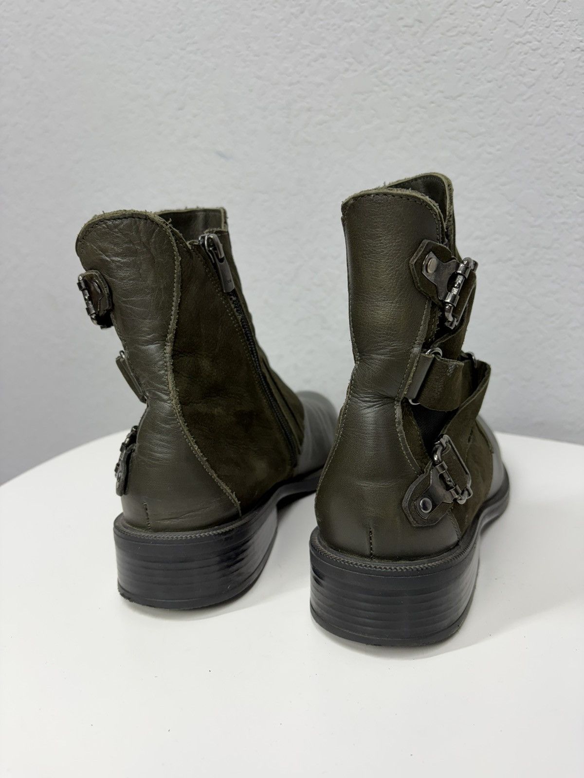 If Six Was Nine Vintage Italian AS98 Rick Owens Style Leather Biker Boots Size US 8 / EU 41 - 12 Thumbnail