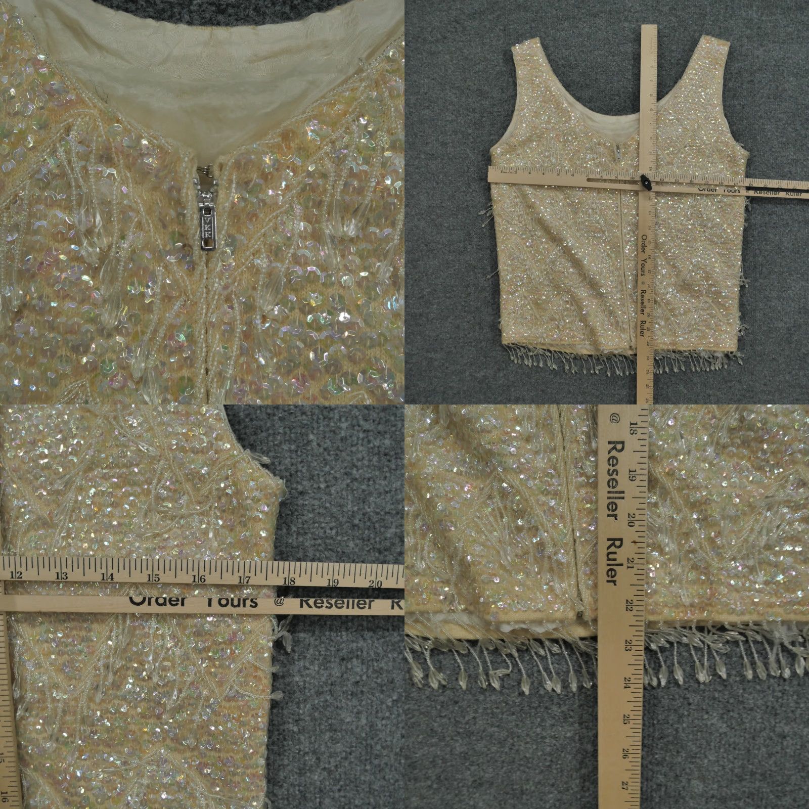 Vintage VINTAGE Beaded Top Womens L Tan Beige Wool Sleeveless Cocktail 60s 70s Beaded Top Womens L Tan Beige Wool Sleeveless Cocktail 60s 70s Size L / US 10 / IT 46 - 8 Thumbnail