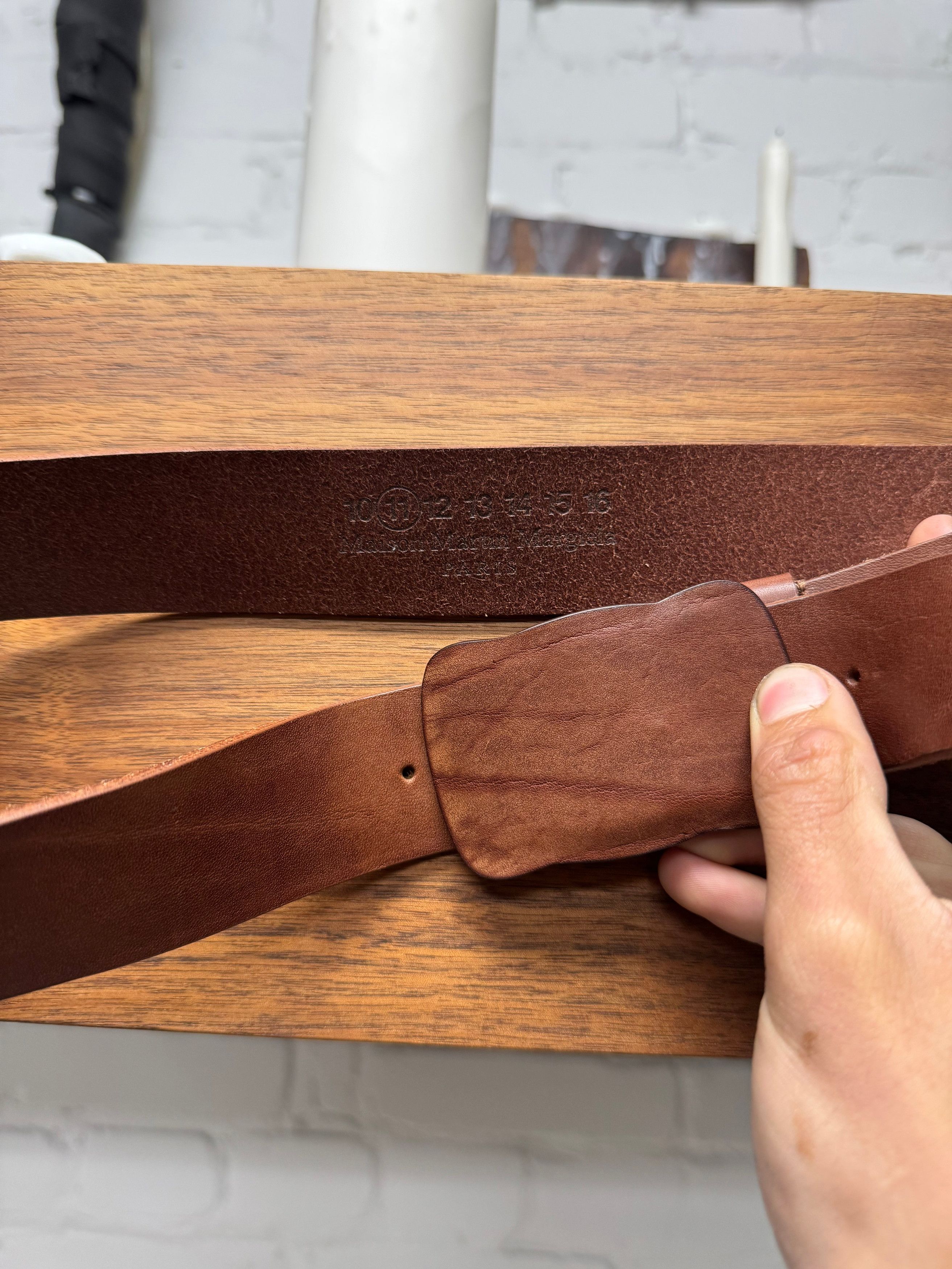 Maison Margiela Maison Martin Margiela ‘Faceless’ Brown Leather Belt Size ONE SIZE - 4 Thumbnail