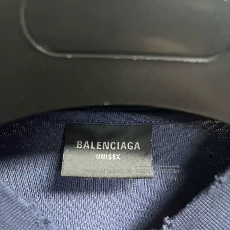Balenciaga Balenciaga Navy Blue Letter Print Crew Neck Short Sleeve T Size US M / EU 48-50 / 2 - 2 Thumbnail
