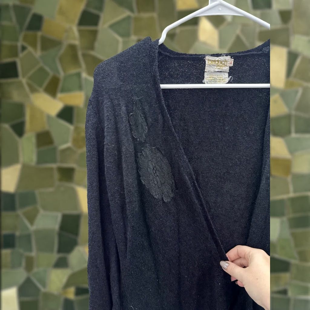 Vintage VINTAGE Beldoch Cardigan Womens Large Black Open Front VTG Size L / US 10 / IT 46 - 1 Thumbnail