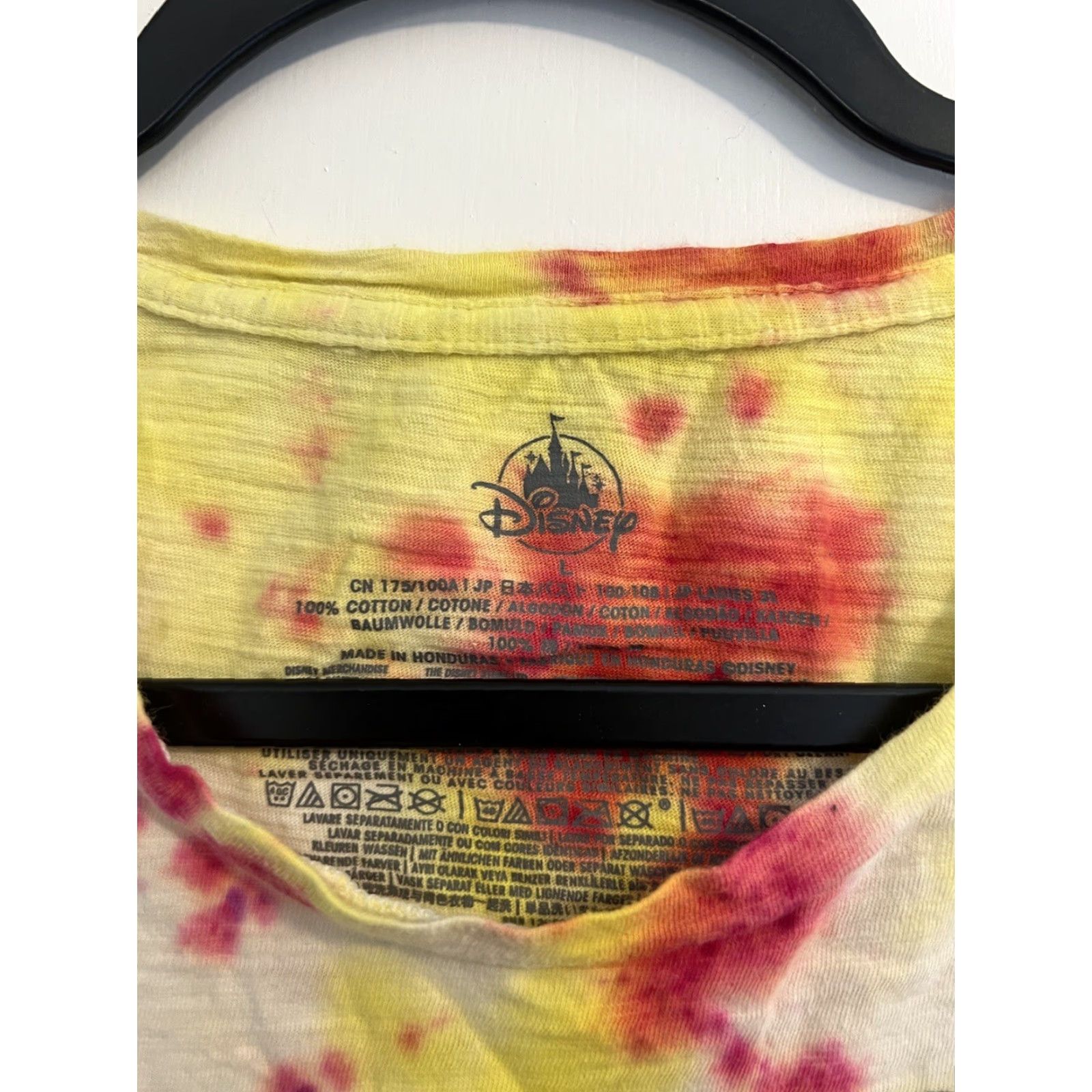 Vintage Disney Parks Authentic Disneyland Womens T-Shirt Crew Neck Short Sleeve Yellow Tie-Dye Size M Size M / US 6-8 / IT 42-44 - 3 Thumbnail