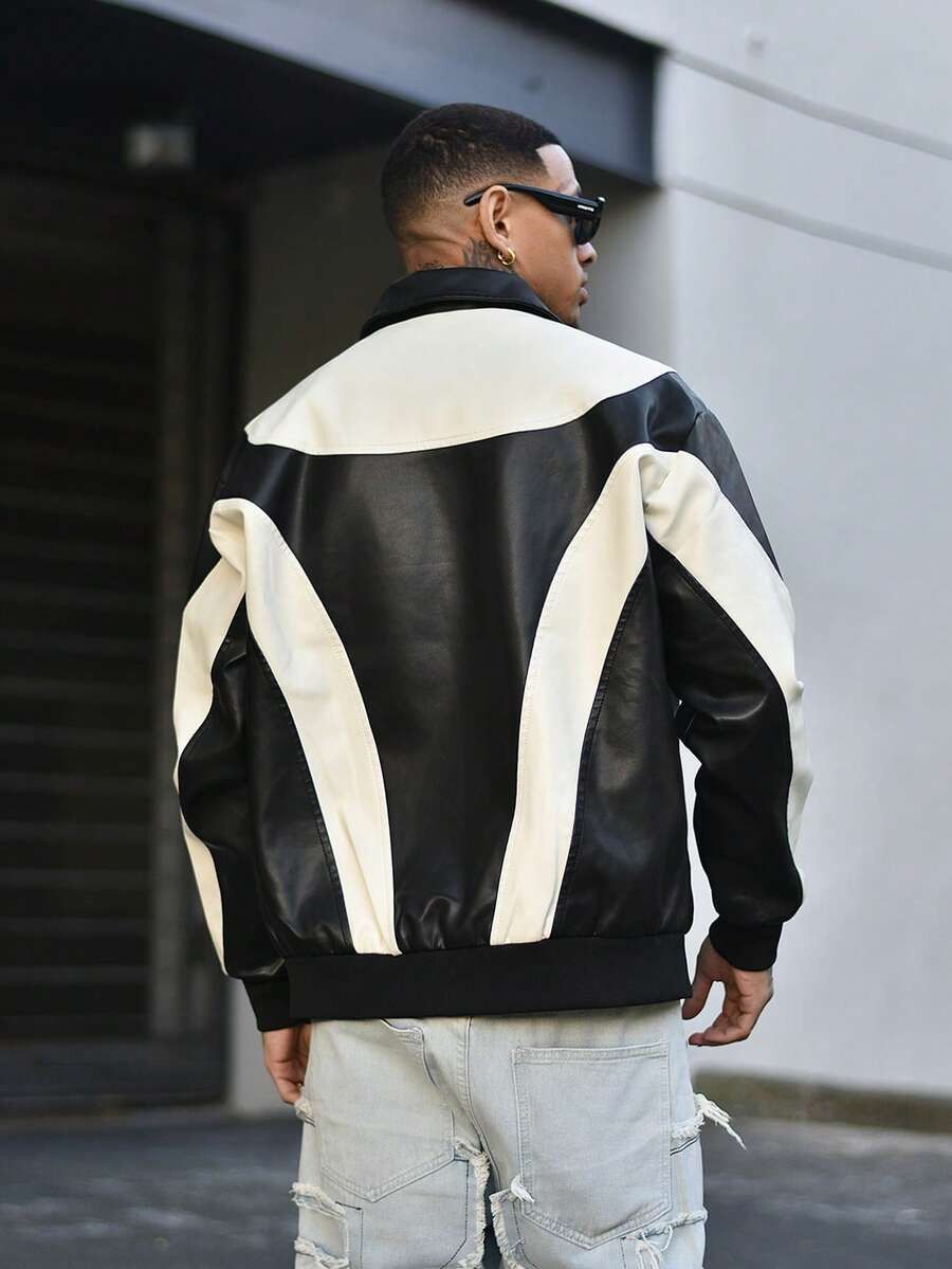 Other 🖤🤍 Black & White Racer Jacket – Y2K Streetwear Size US L / EU 52-54 / 3 - 2 Thumbnail