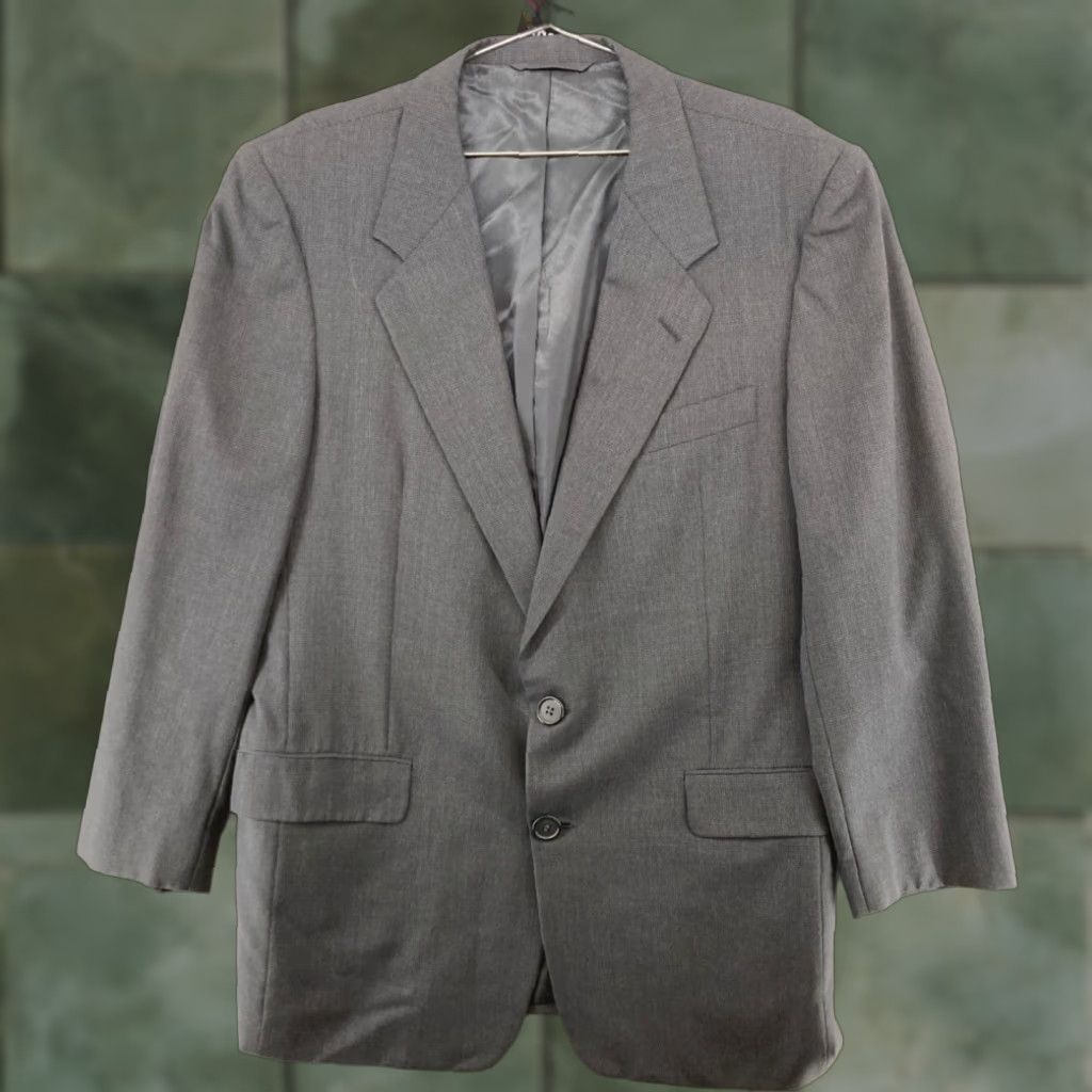 Hickey Freeman Suit Jacket Mens Gray Wool Check 44 Long