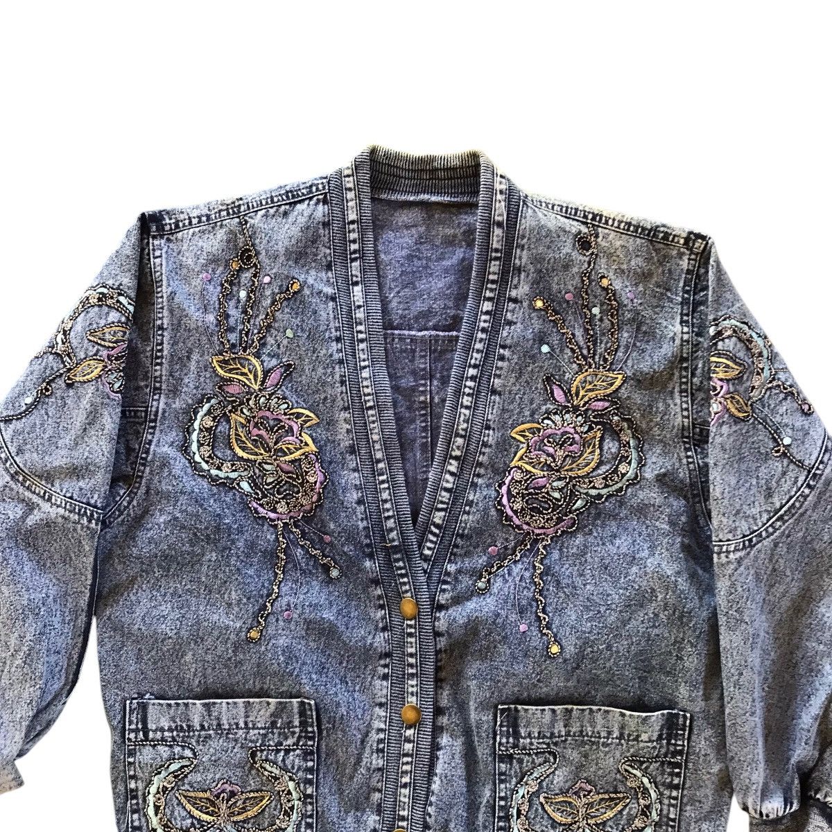 Kapital Vintage Cardigan Distressed Denim Inspired Kapital Sun Faded Size US M / EU 48-50 / 2 - 2 Thumbnail