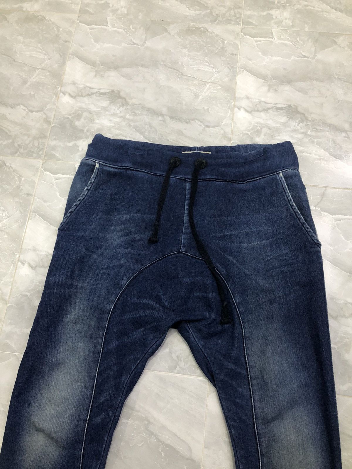 Zara Zara Man Drop Crotch Tapered Denim Joggers Size US 32 / EU 48 - 2 Thumbnail