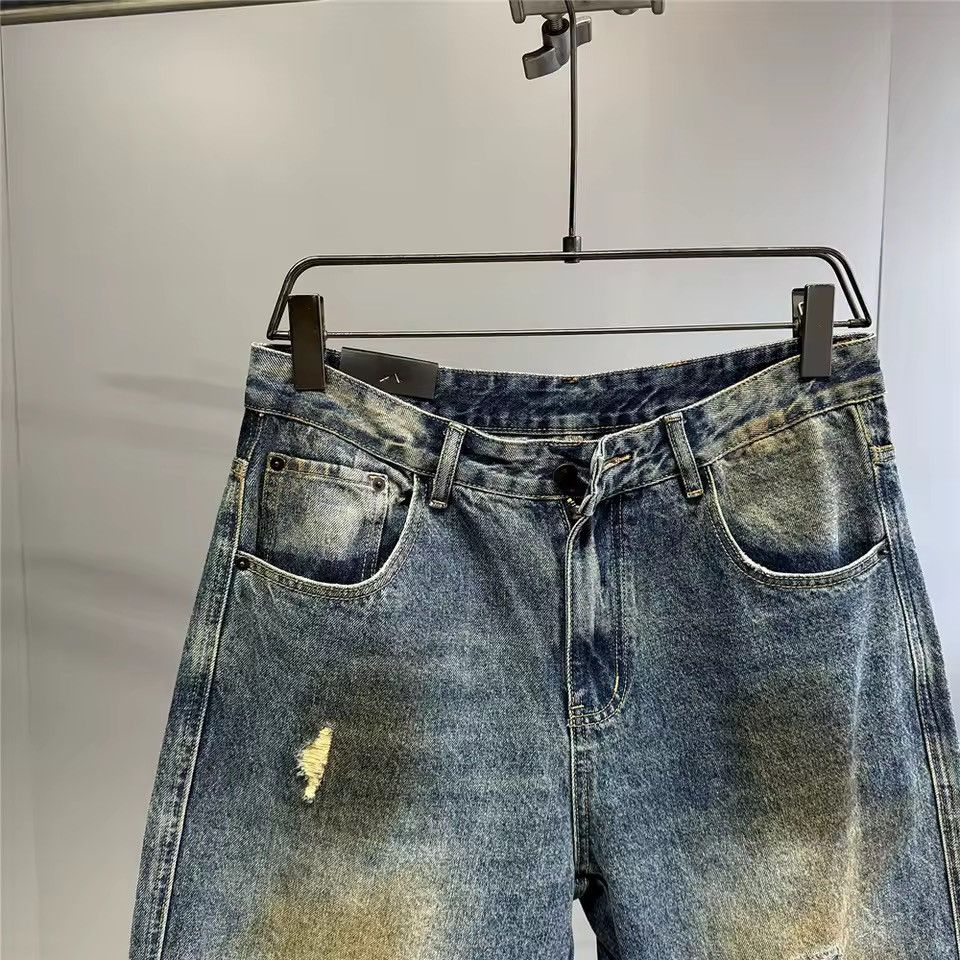 Jean Washed Designer Streetwear Hole Hip Hop Jeans Y2k Pants Size US 34 / EU 50 - 12 Thumbnail