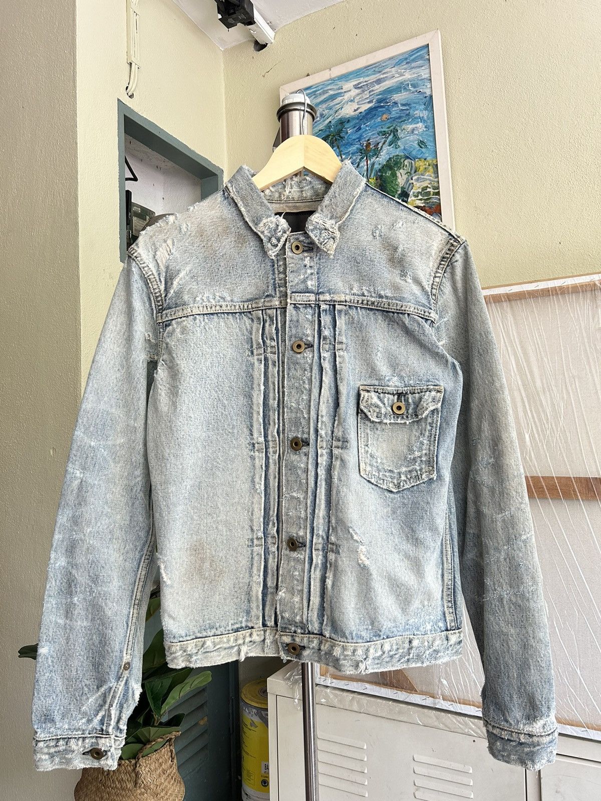 If Six Was Nine Wjk Distressed Denim Jacket Size US L / EU 52-54 / 3 - 1 Thumbnail