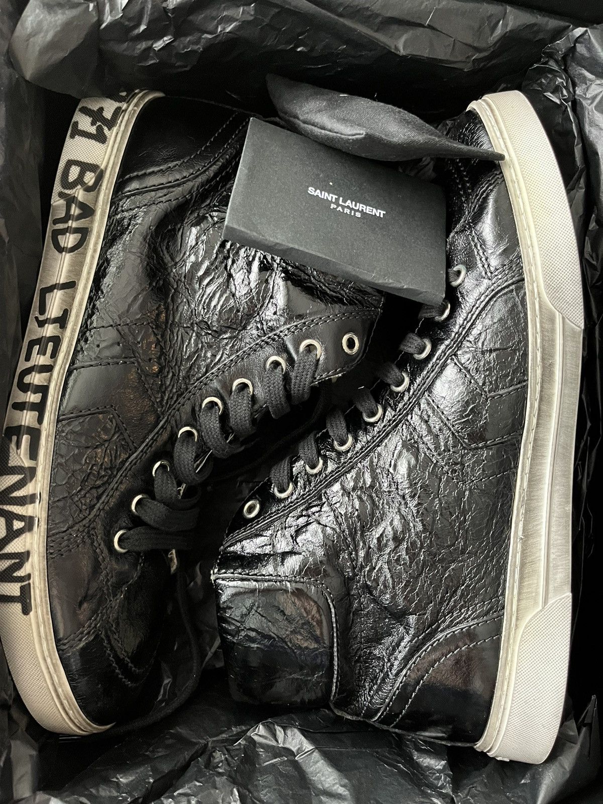 Saint Laurent Paris Super Rare Distressed Washed Saint Laurent Sneaker by Hedi Size US 9.5 / EU 42-43 - 5 Thumbnail