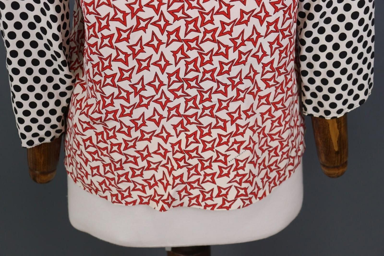 Designer Dorothee Schumacher Printed Dotted Top Shirt Blouse Size 2 Size M / US 6-8 / IT 42-44 - 12 Thumbnail