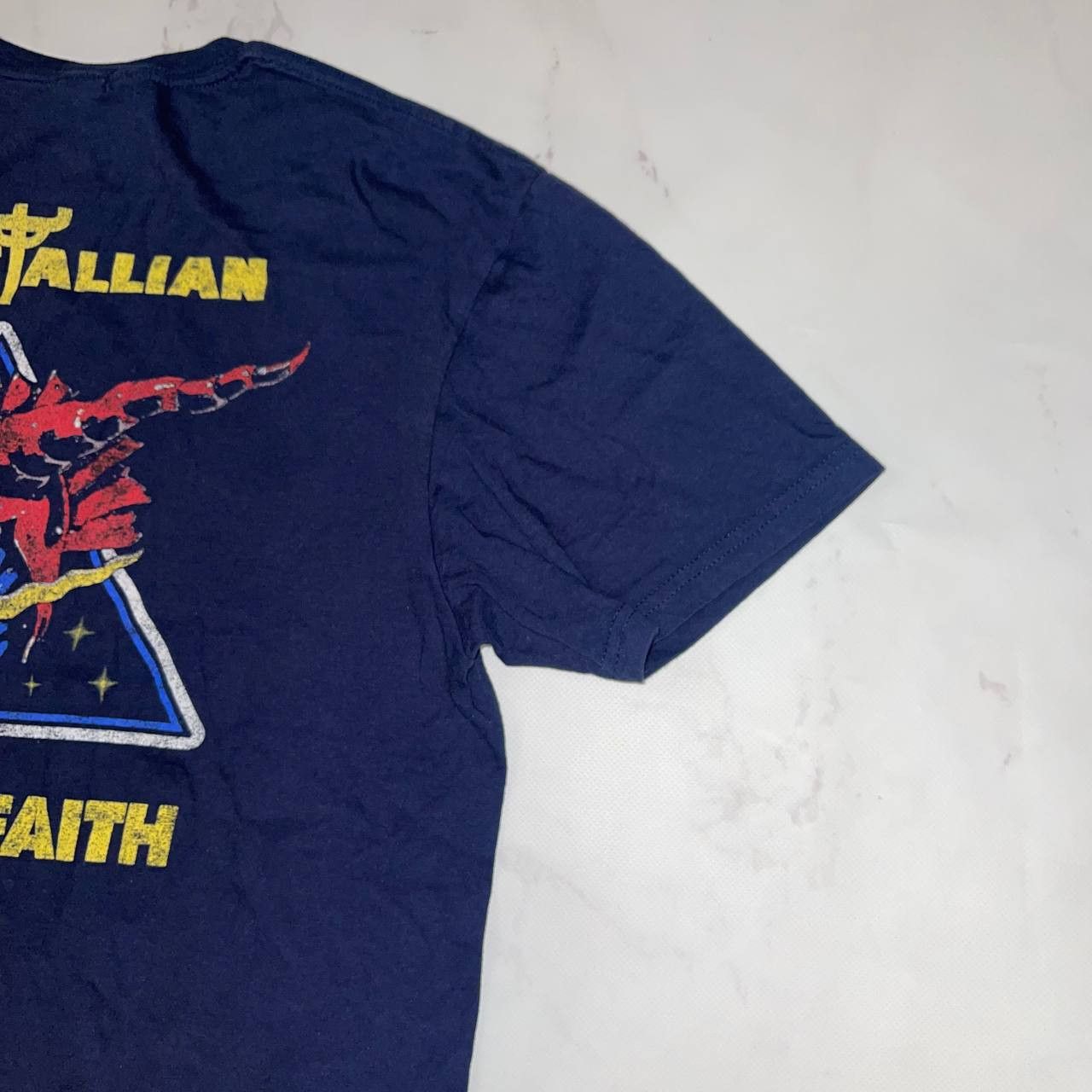 Vintage Band Tees × Vintage Defenders of The Faith Sz L Navy Tee Size US L / EU 52-54 / 3 - 12 Thumbnail