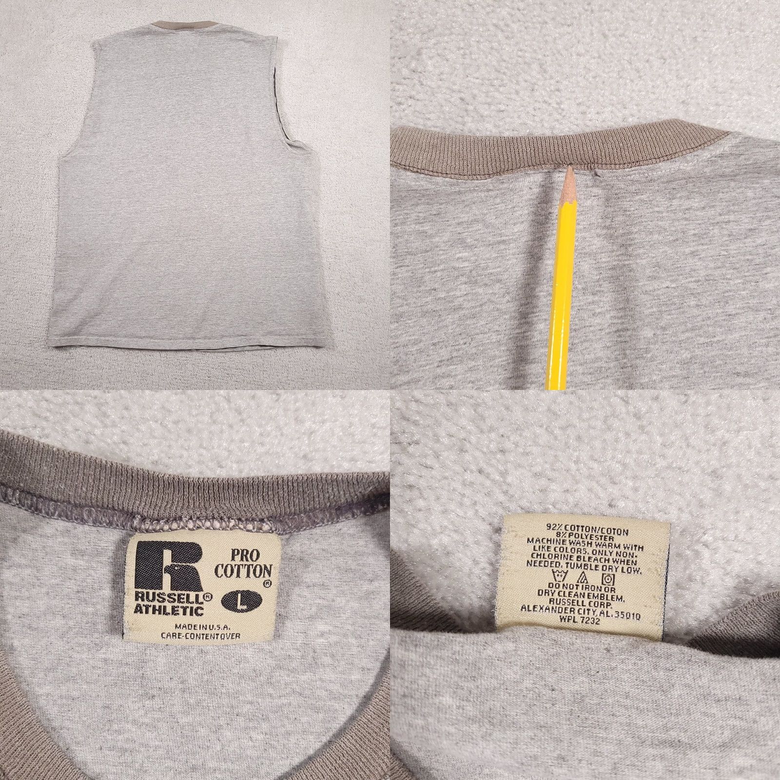 Russell Athletic VINTAGE Russell Athletic Tank Shirt Mens Large 90s Made In USA Pro Cotton Grunge Size US L / EU 52-54 / 3 - 10 Thumbnail