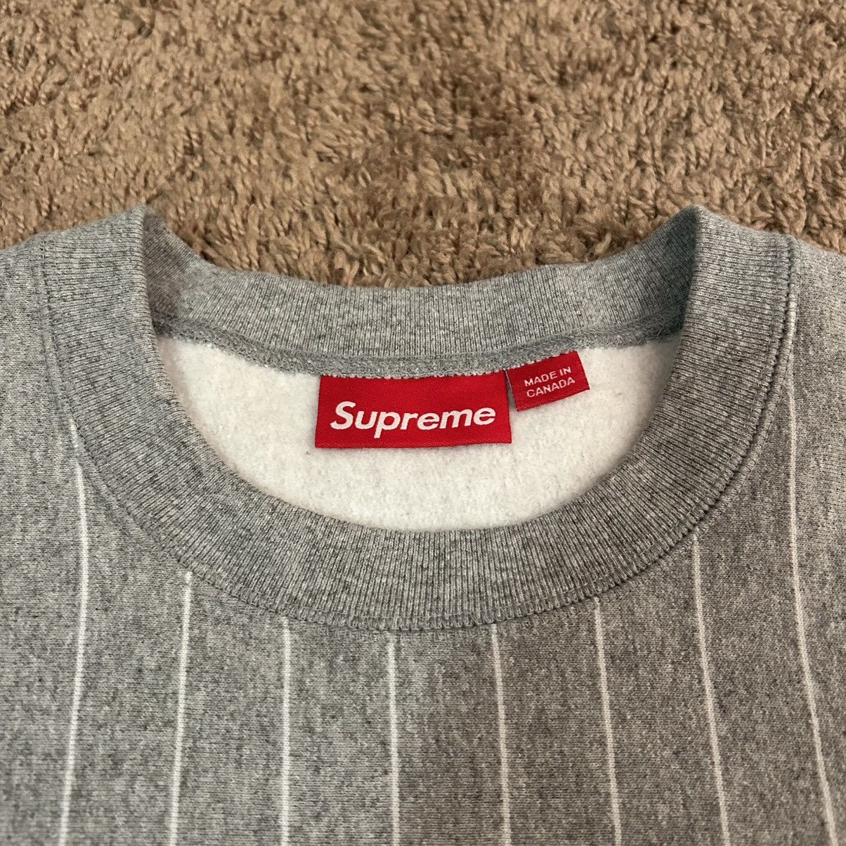 Supreme Supreme SS24 Heather Grey Pinstripe Crewneck | Grailed