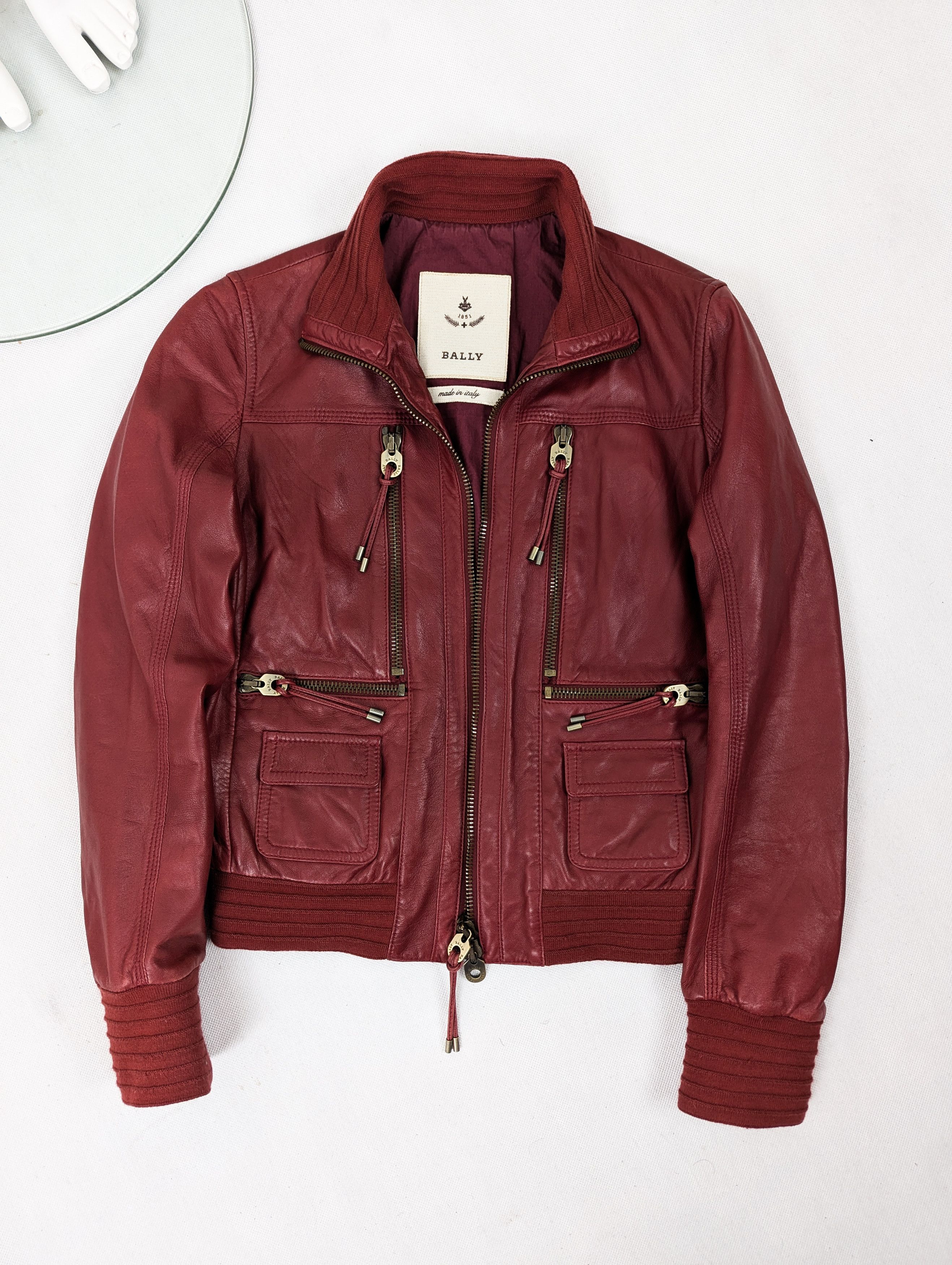 Bally Bally leather red jacket Size S / US 4 / IT 40 - 3 Thumbnail