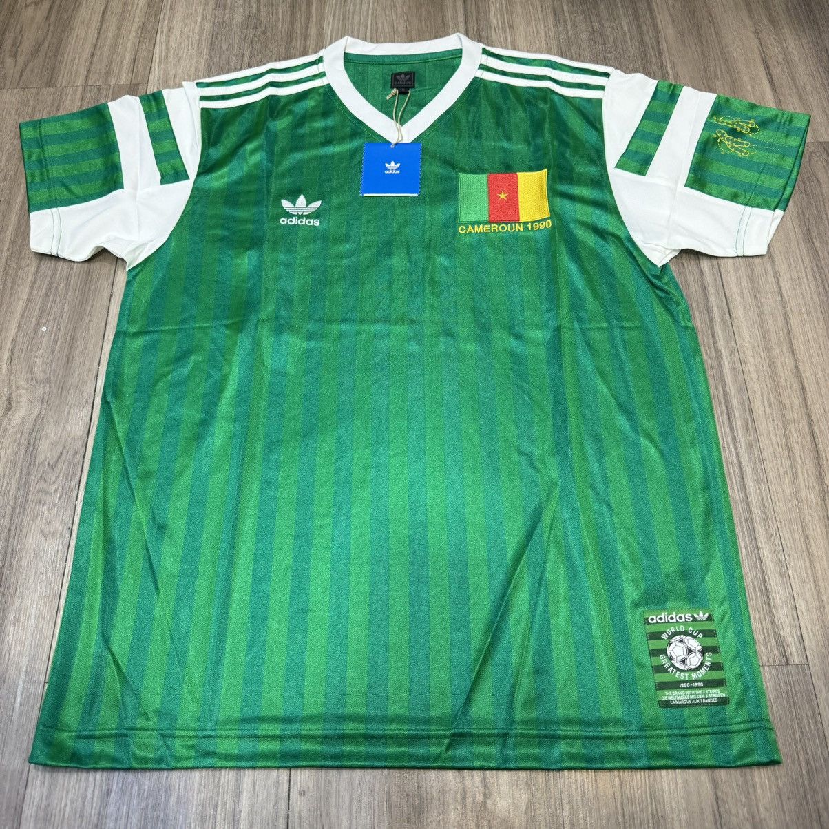 Adidas Cameroon World Cup 1990 retro Miller dancing jersey Size US M / EU 48-50 / 2 - 1 Thumbnail