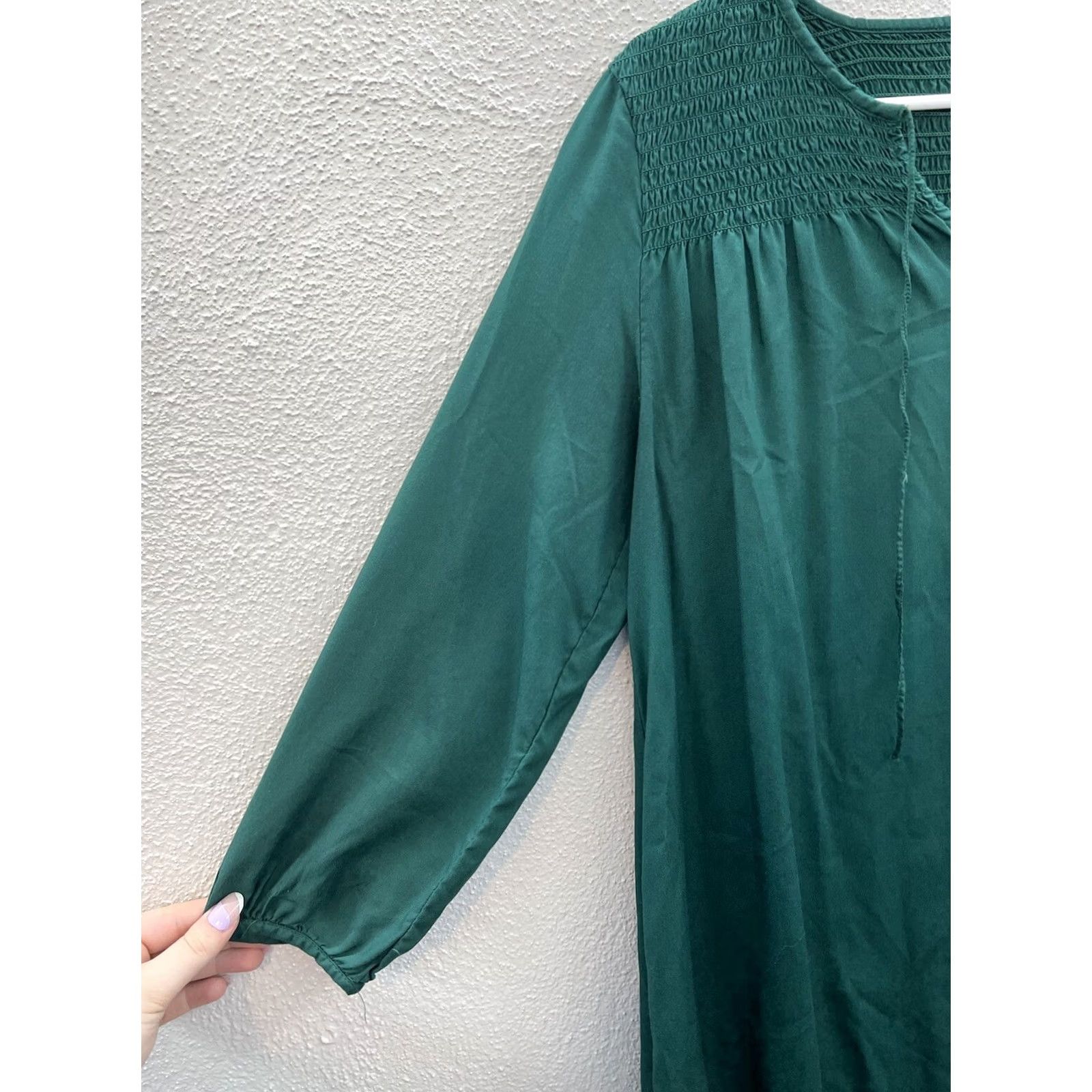 Old Navy Womens Old Navy Dress Long Sleeve V-Neck Green Small Shirt/Midi? Size S / US 4 / IT 40 - 6 Thumbnail