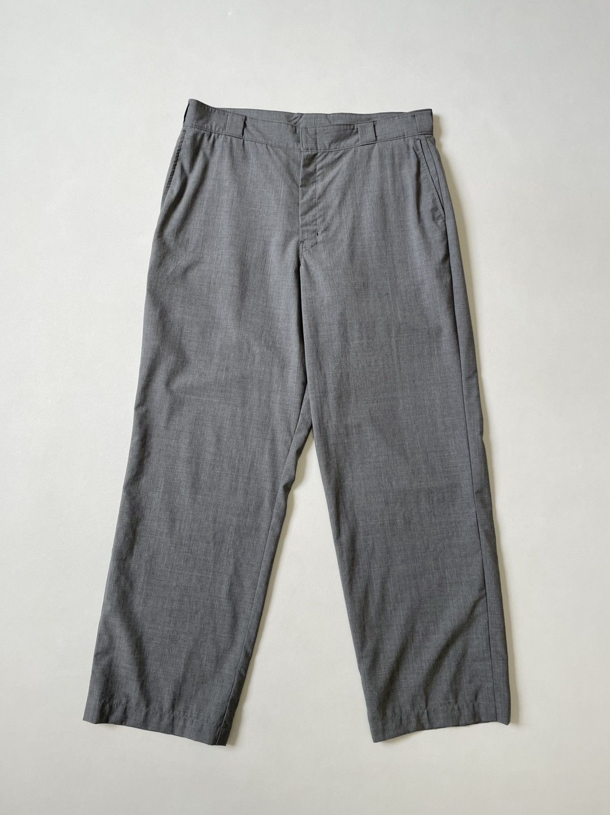 Prada S/S 24 Wide Leg Gray Wool ‘Work Pants’ Size US 34 / EU 50 - 15 Thumbnail