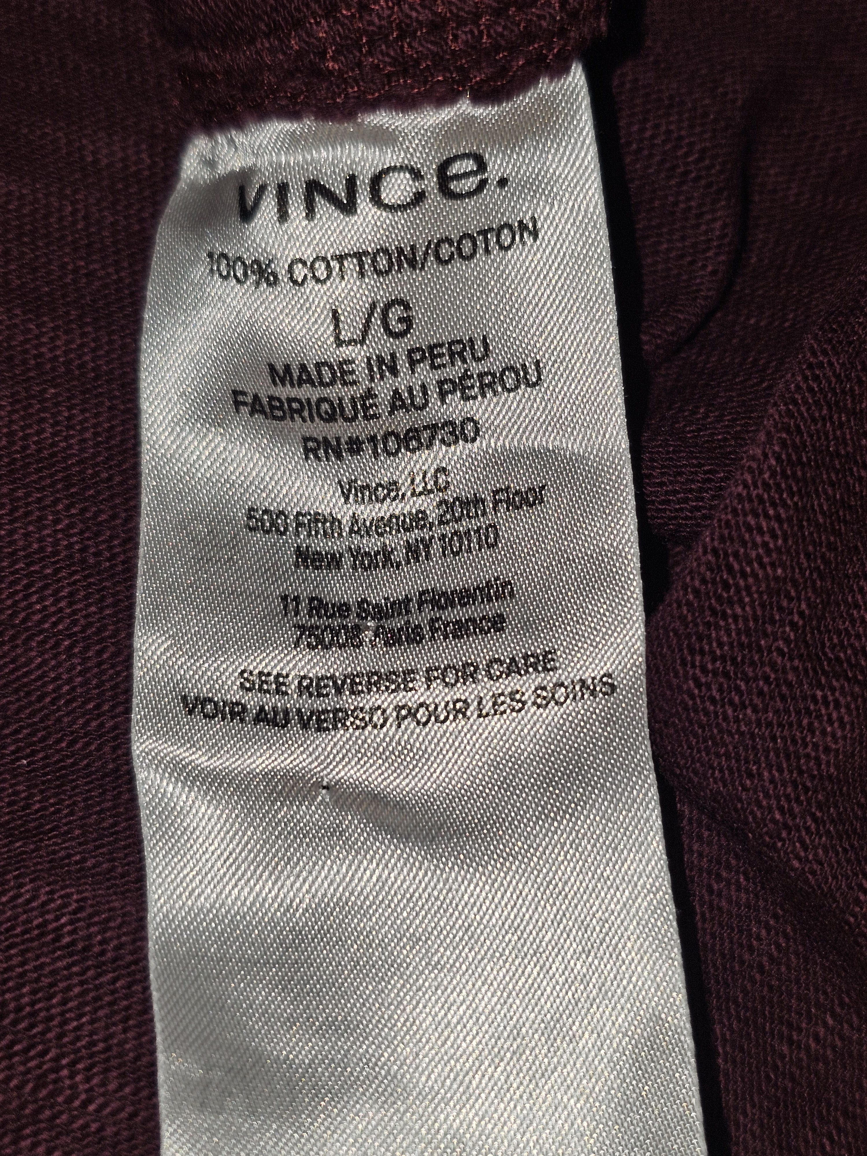 Vince Vince Burgundy Slub Cotton Polo (MSRP $115) Size US L / EU 52-54 / 3 - 4 Thumbnail