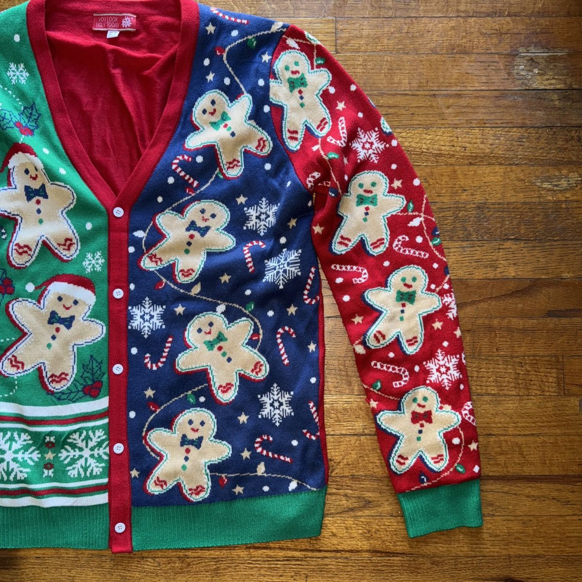 Vintage Gingerbread holiday cardigan long sleeve button up Size M / US 6-8 / IT 42-44 - 3 Thumbnail